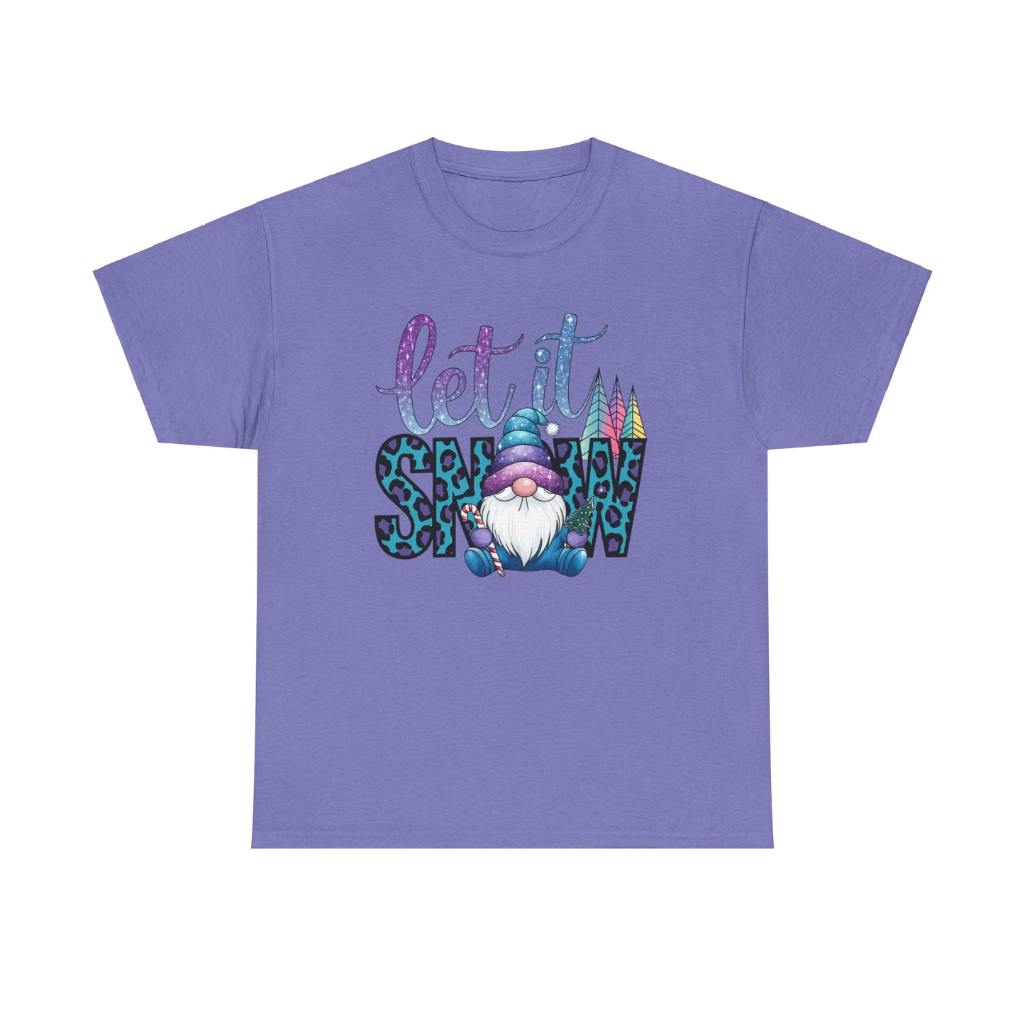 Let It Snow Unisex Heavy Cotton Tee - Fun Winter Holiday Gnome Design