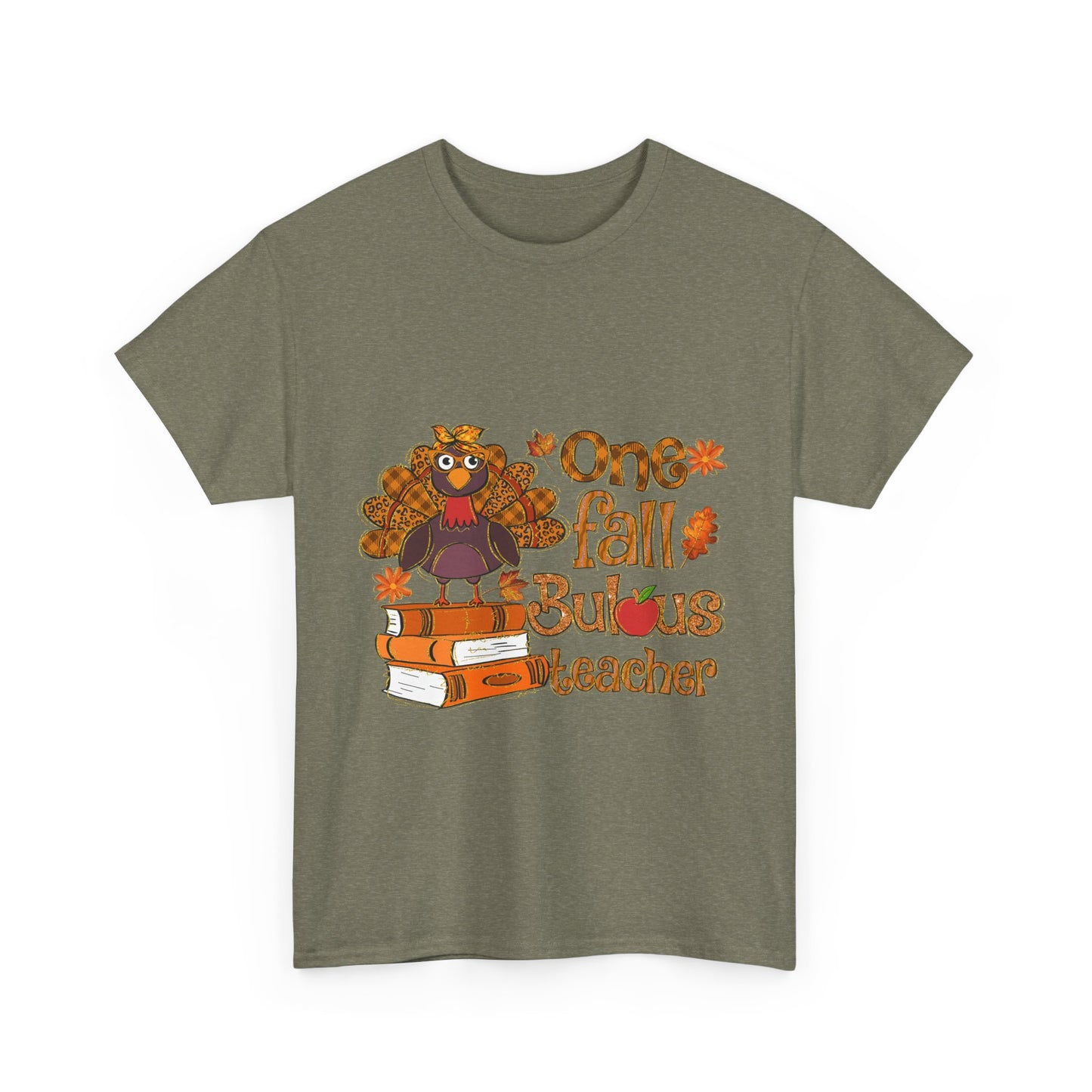 Fall Teacher Unisex Heavy Cotton Tee - 'One Fall -Bulous Teacher' Design