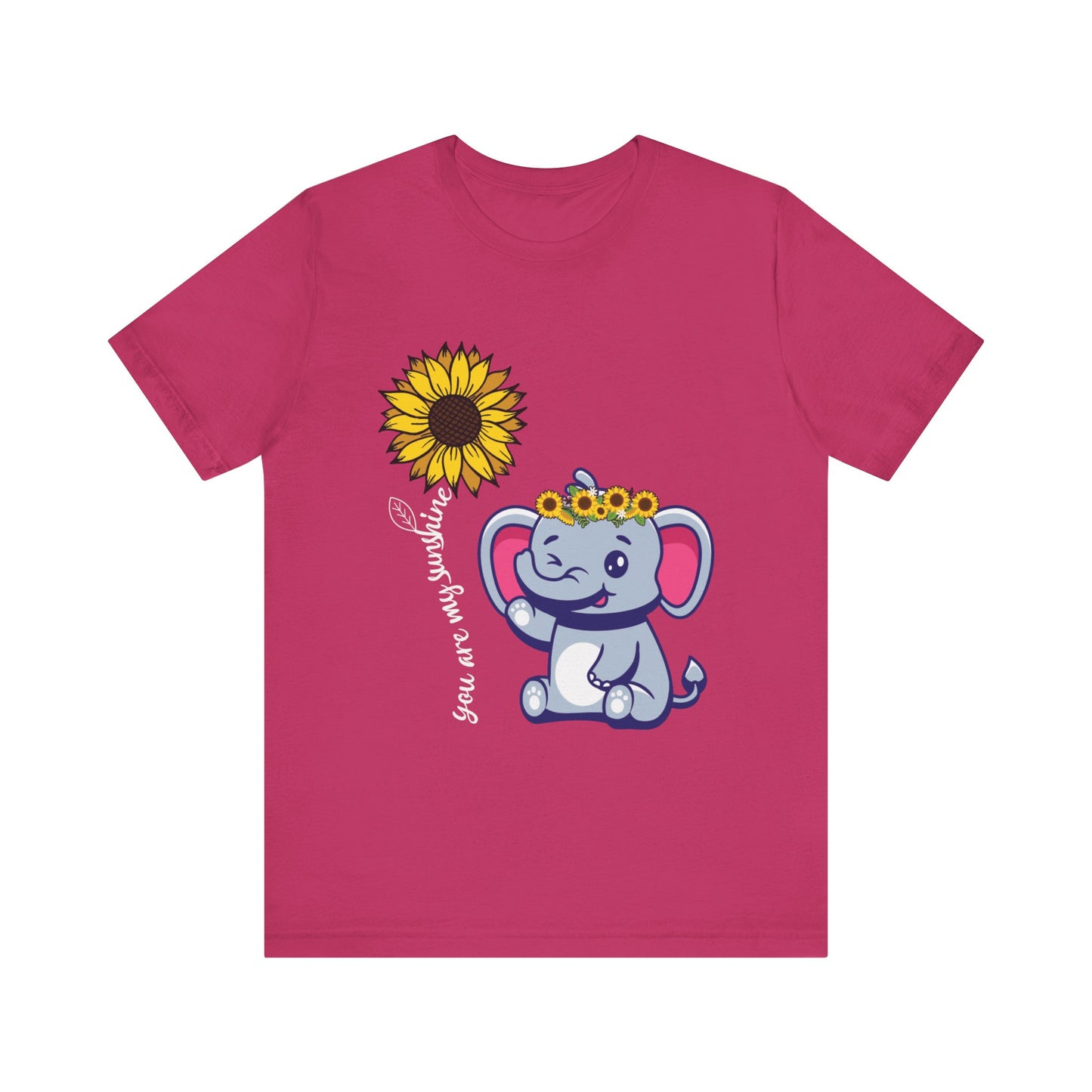 You are my sunshine Elephant/Sunflower Unisex Jersey Short Sleeve Tee