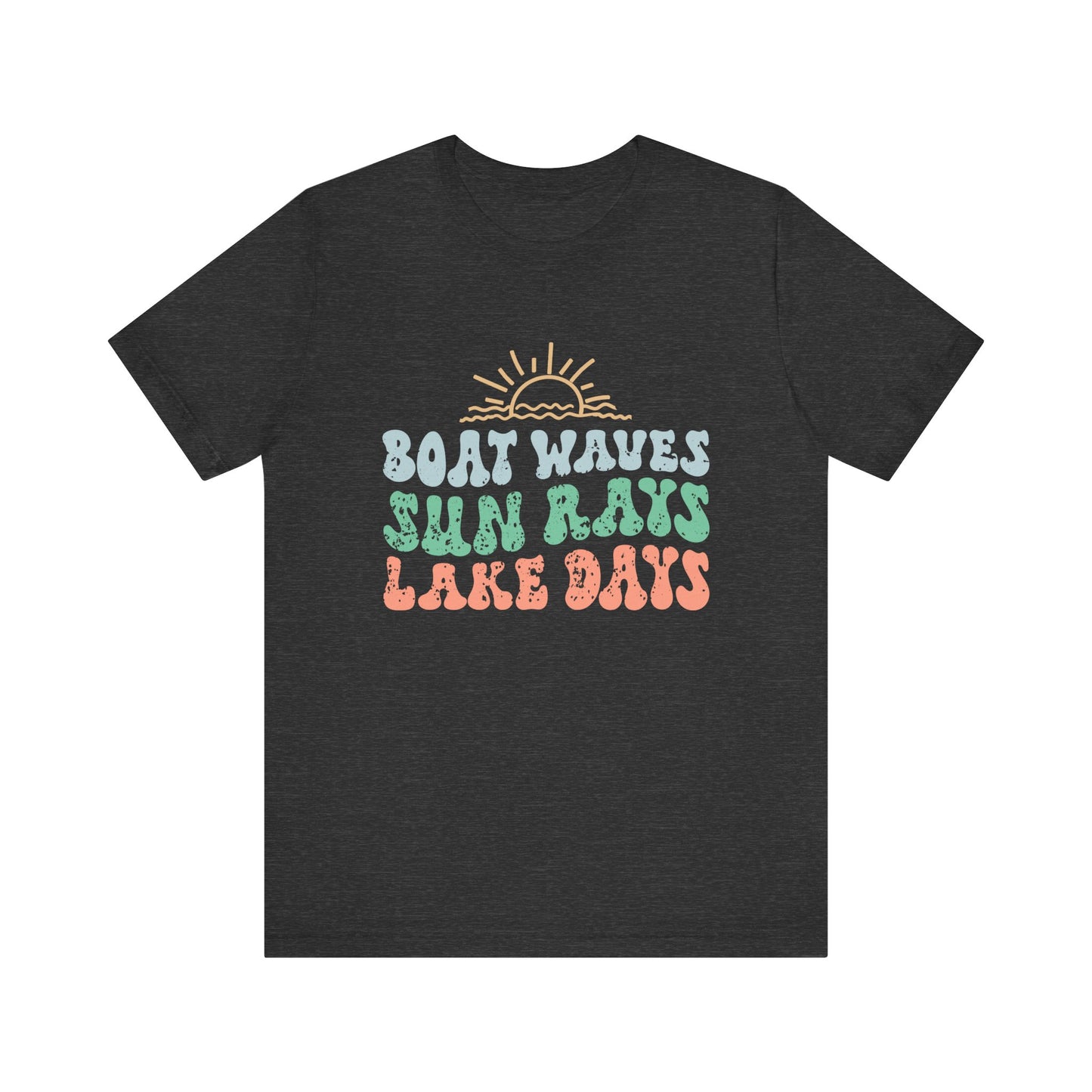 Boat Waves Sun Rays Lake Days Unisex Jersey Short Sleeve Tee