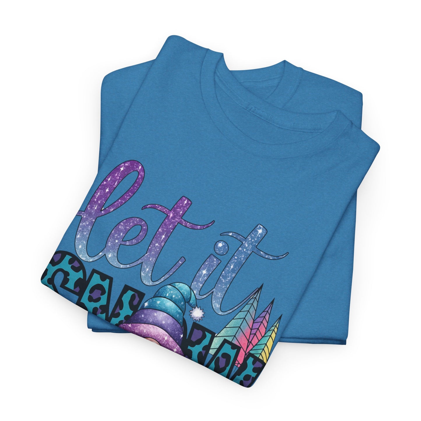 Let It Snow Unisex Heavy Cotton Tee - Fun Winter Holiday Gnome Design