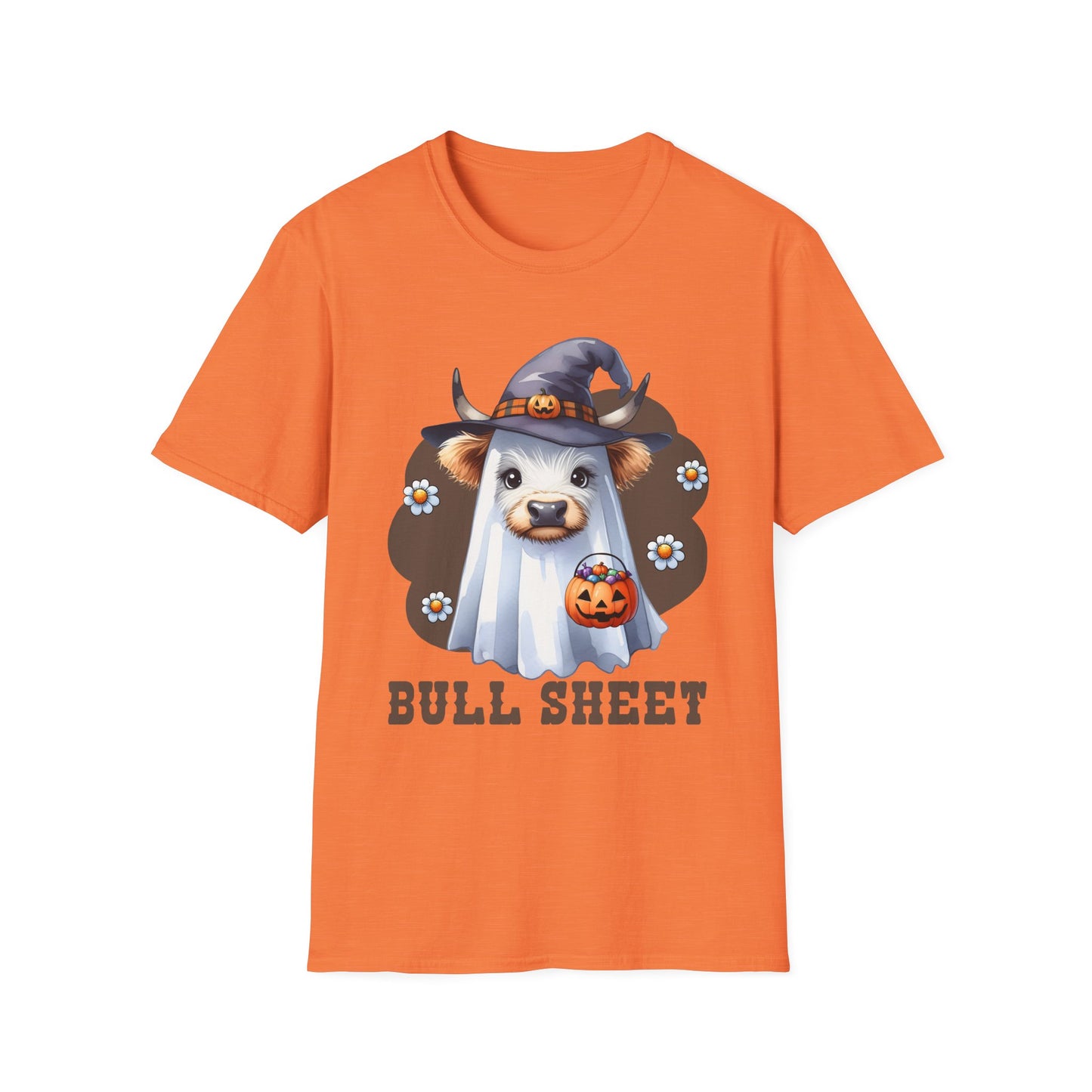 Funny Cow Halloween T-Shirt - "Bull Sheet" Unisex Softstyle Tee