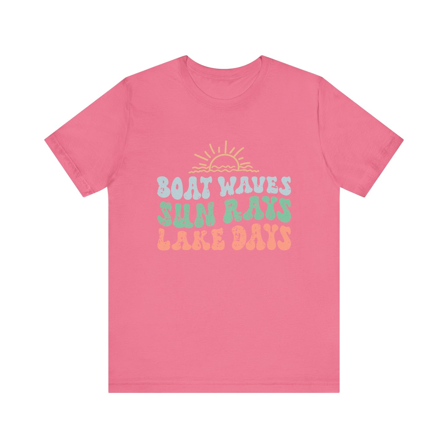 Boat Waves Sun Rays Lake Days Unisex Jersey Short Sleeve Tee