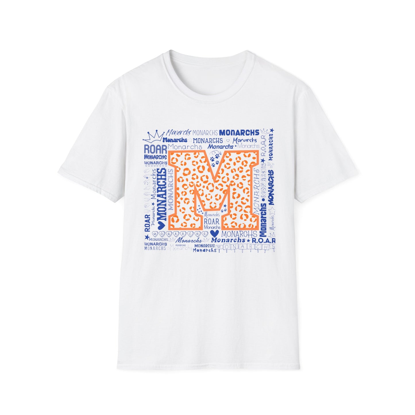 Orange Leopard M Monarchs Softstyle T-Shirt - Perfect for Team Spirit & Celebrations