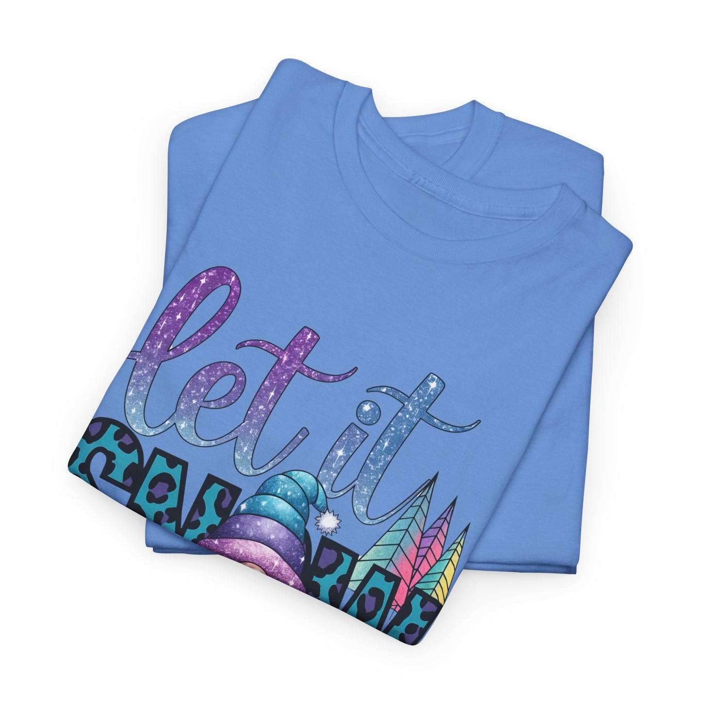 Let It Snow Unisex Heavy Cotton Tee - Fun Winter Holiday Gnome Design