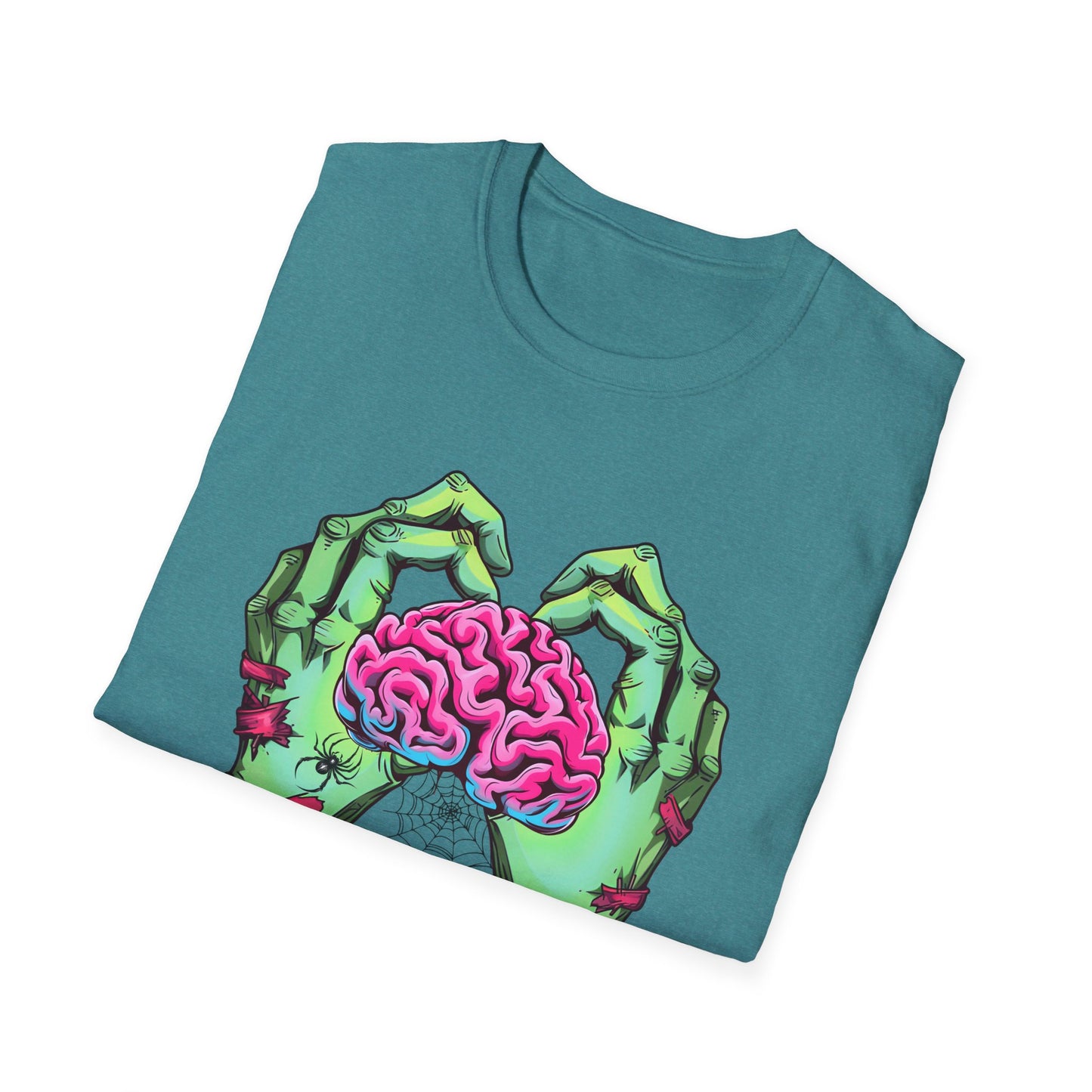 Teachers Love Brains Graphic T-Shirt for Halloween Enthusiasts