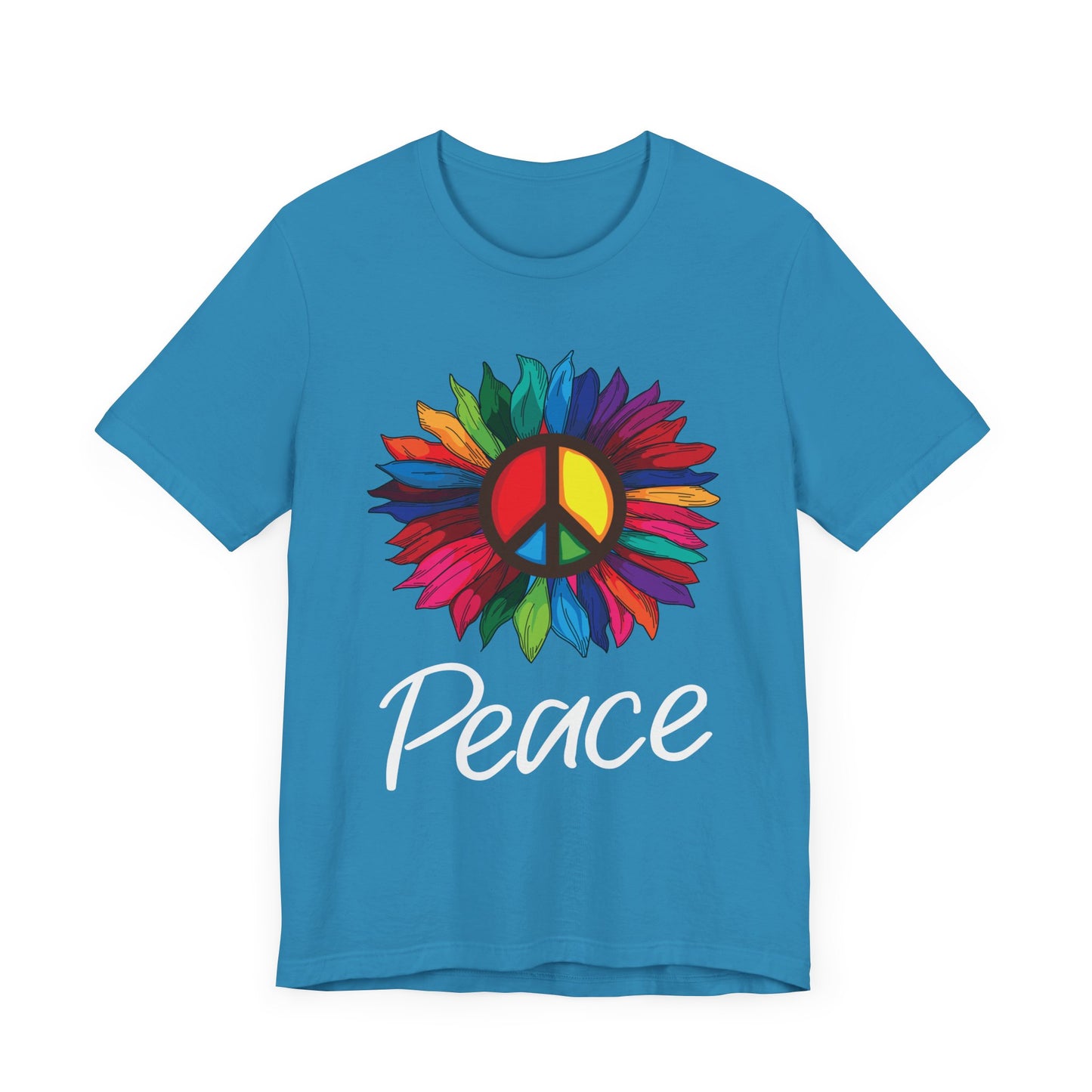 Peace Large Flower Unisex Jersey Short Sleeve Tee