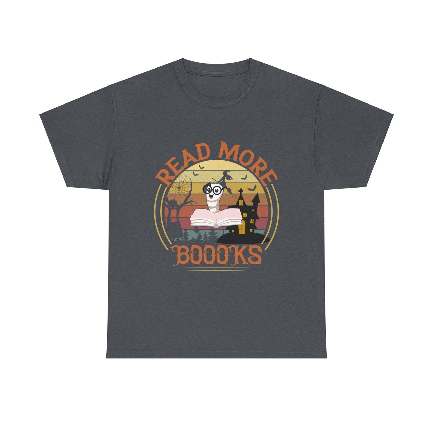 Read More Books Unisex Heavy Cotton Tee - Cozy Book Lover Halloween Teacher School Shirt