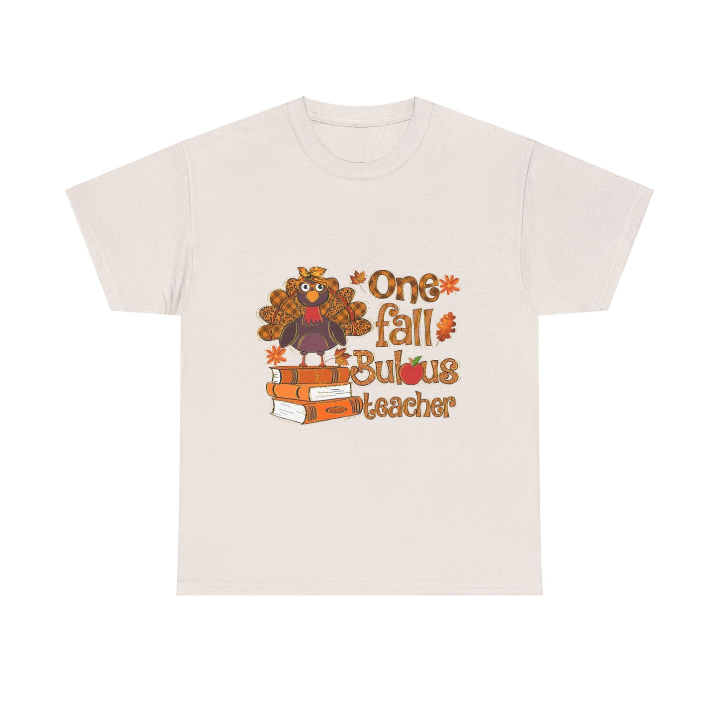 Fall Teacher Unisex Heavy Cotton Tee - 'One Fall -Bulous Teacher' Design