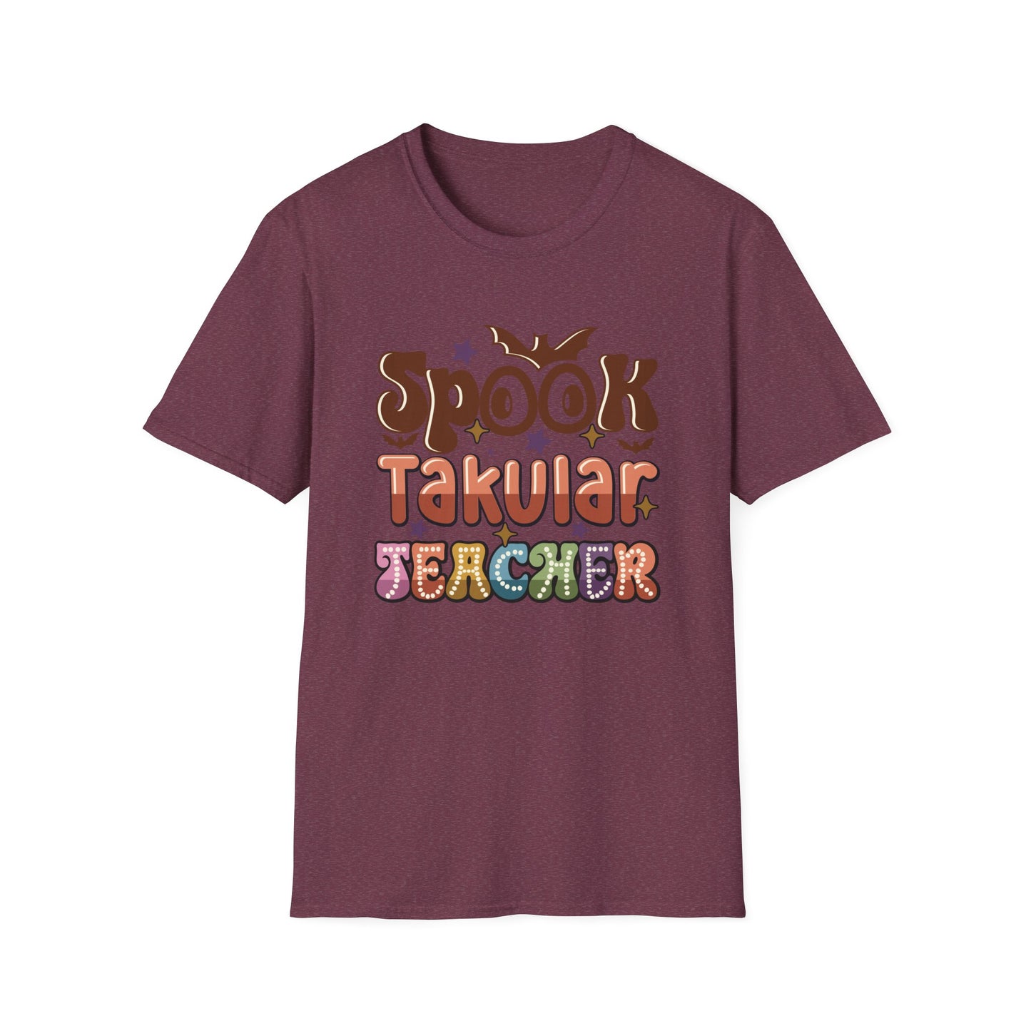 Spooktacular Teacher Unisex Softstyle T-Shirt - Fun Halloween School Teacher Apparel