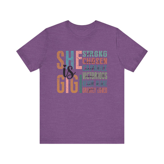 She is Gigi Unisex Jersey Short Sleeve Tee