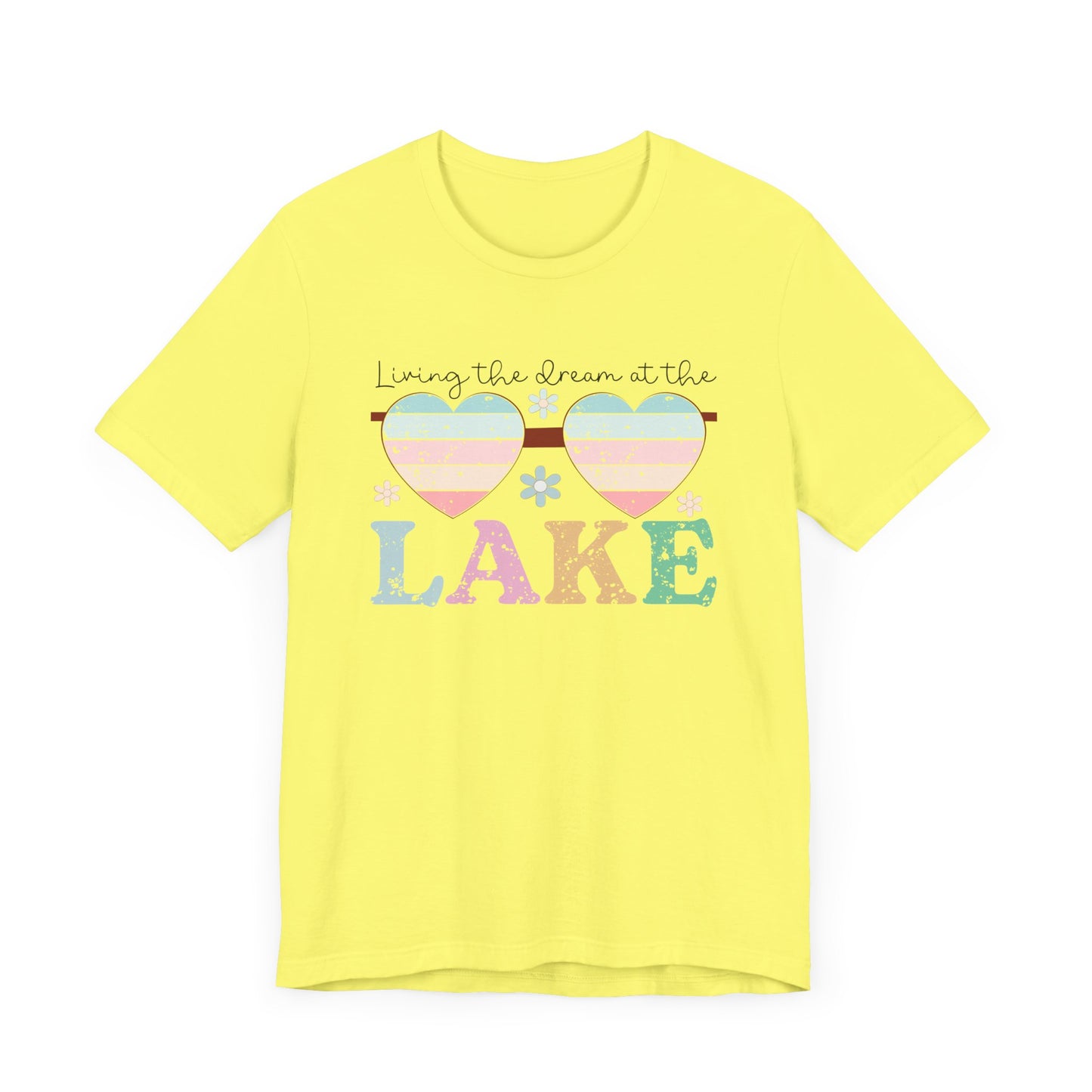 Living the Dream at the Lake Unisex Jersey Short Sleeve Tee