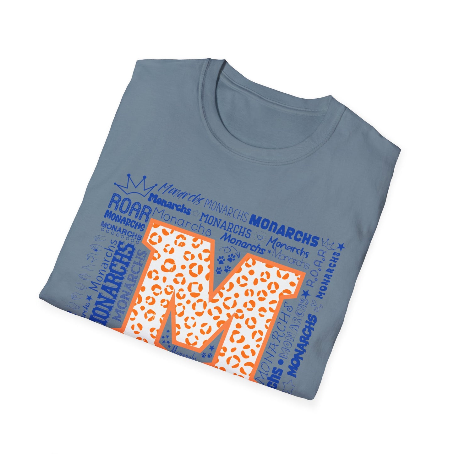 Orange Leopard M Monarchs Softstyle T-Shirt - Perfect for Team Spirit & Celebrations