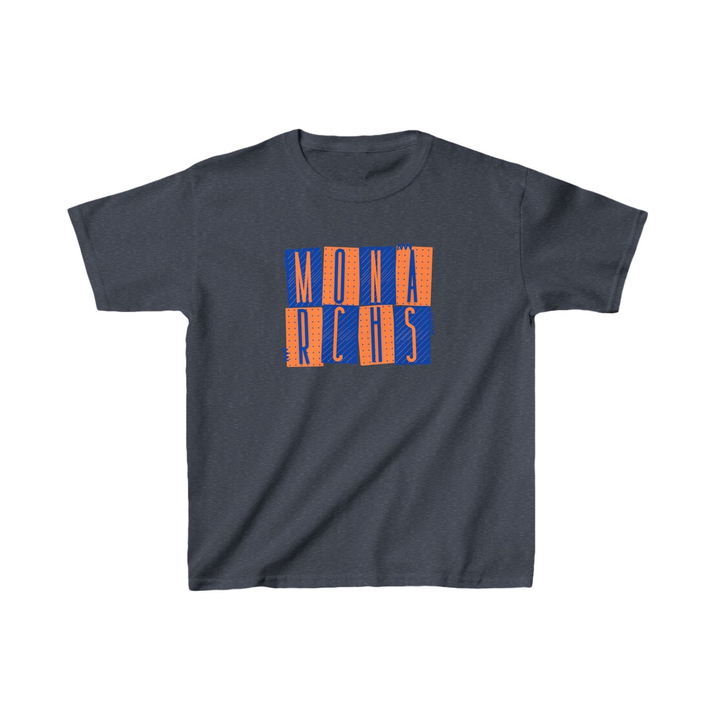Kids Monarchs Squares Heavy Cotton Tee - Fun & Vibrant Youth Shirt