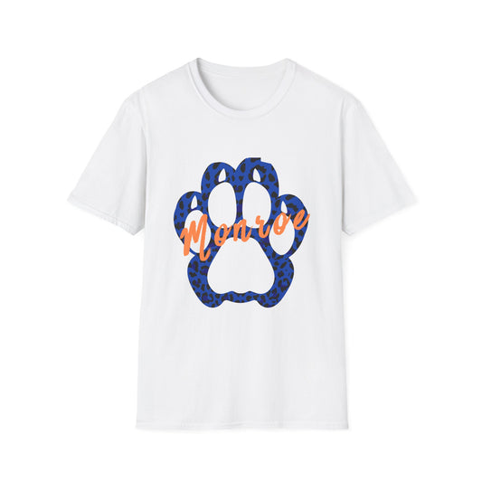 Monroe Leopard Print Paw Unisex Softstyle T-Shirt