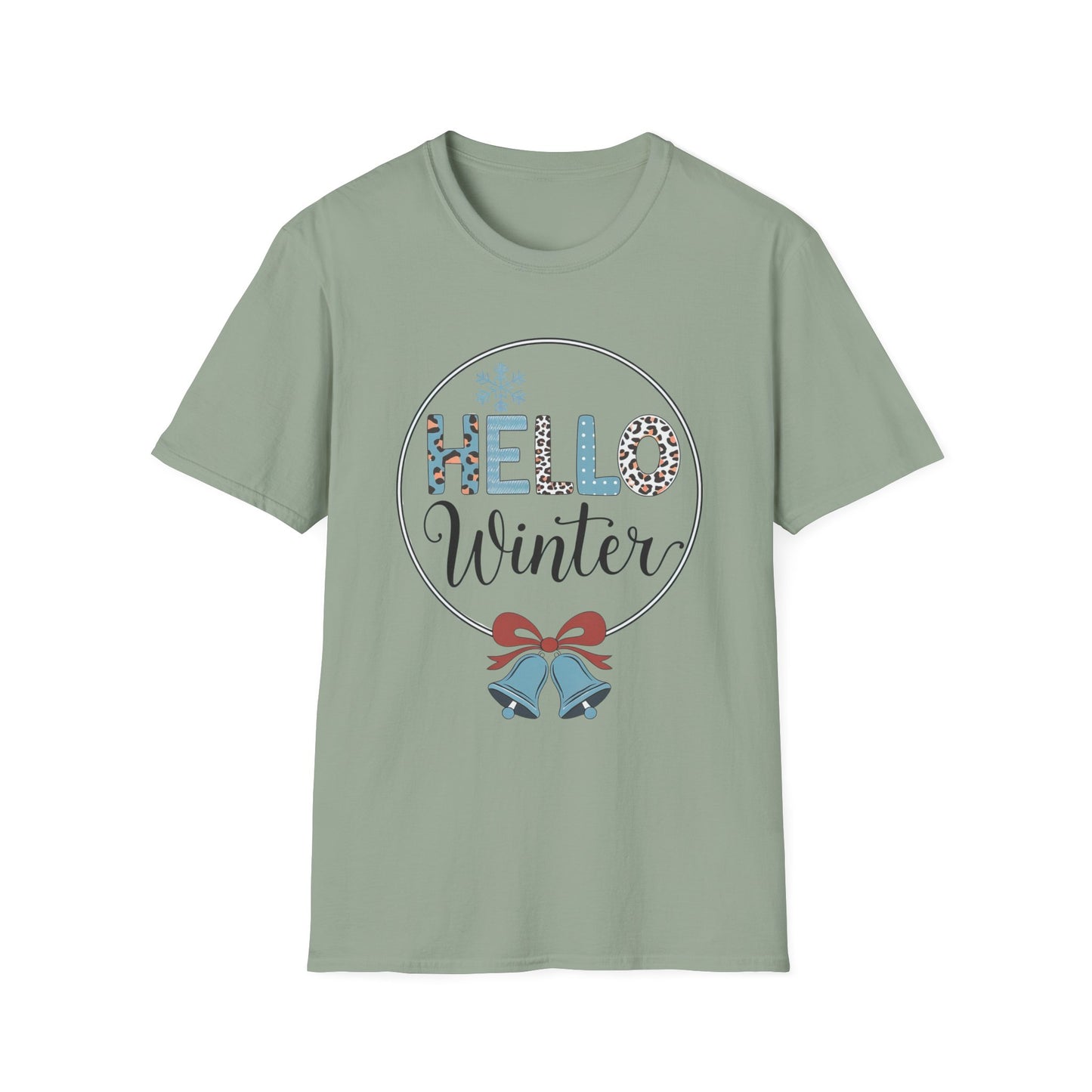 Hello Winter Unisex Softstyle T-Shirt | Cozy Seasonal Tee for Celebrations