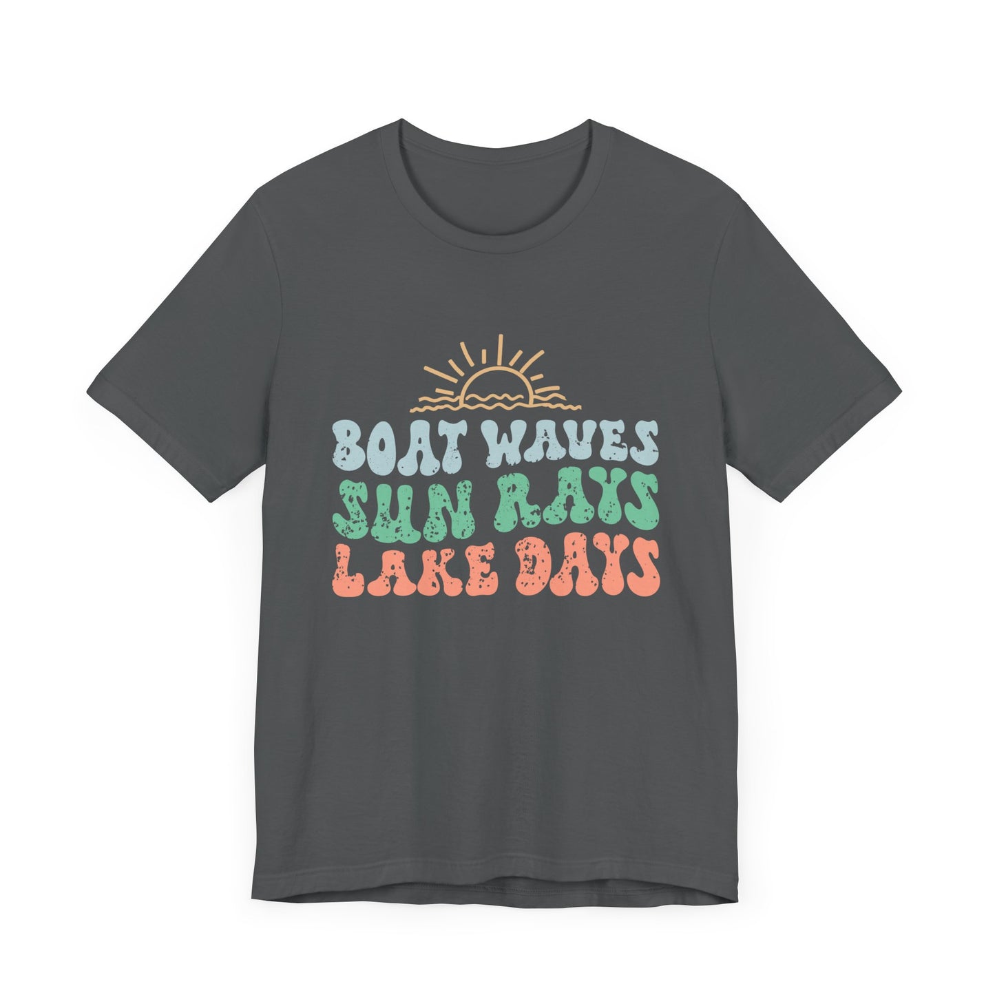 Boat Waves Sun Rays Lake Days Unisex Jersey Short Sleeve Tee