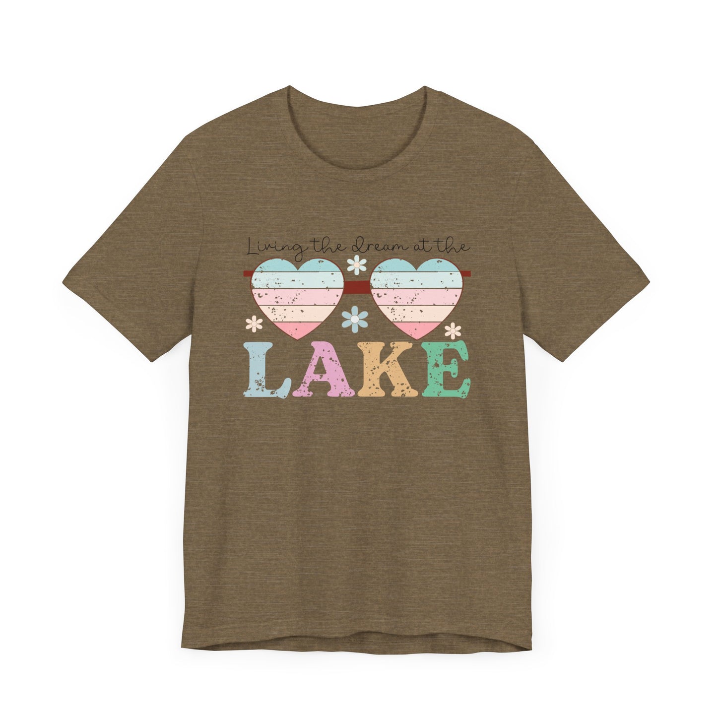 Living the Dream at the Lake Unisex Jersey Short Sleeve Tee