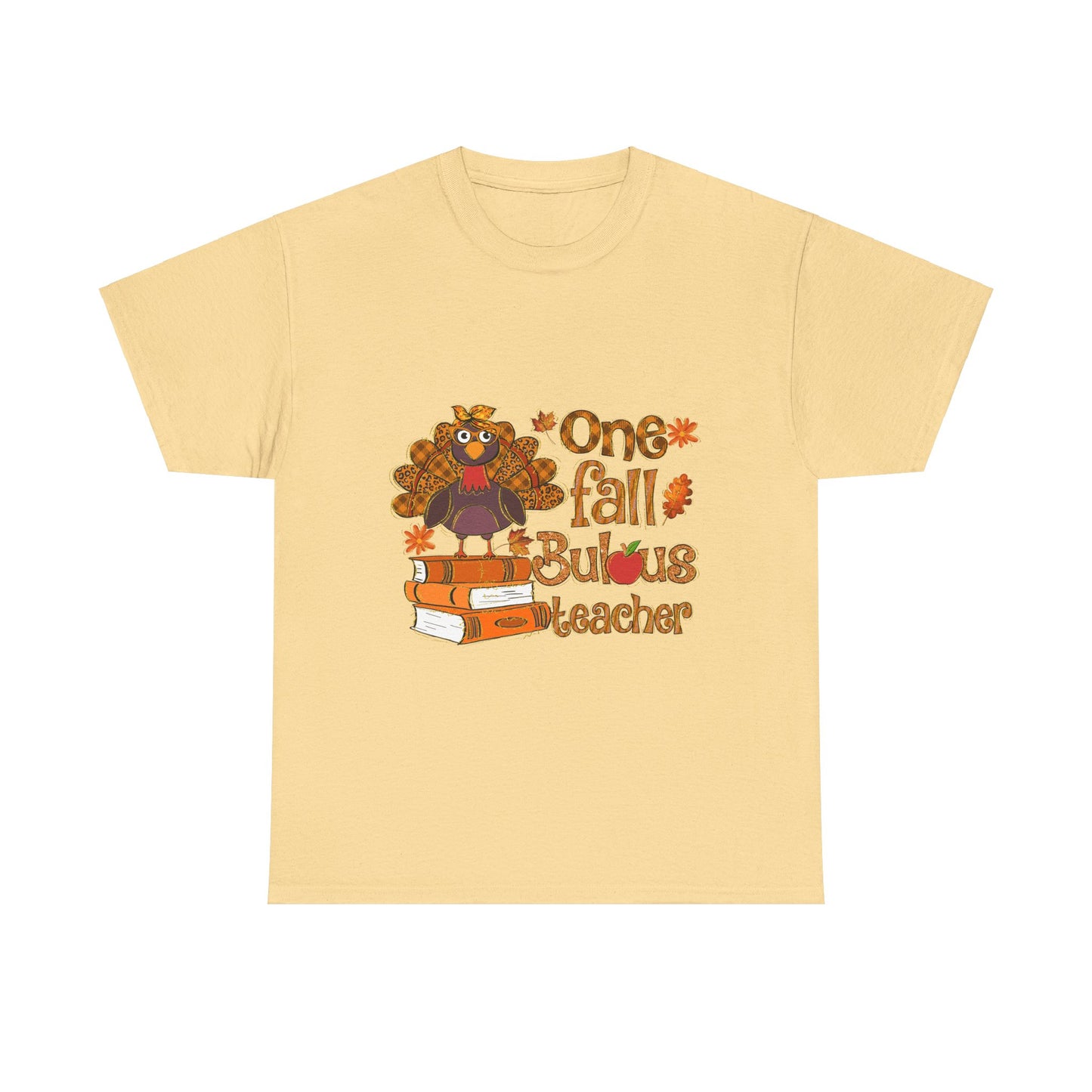 Fall Teacher Unisex Heavy Cotton Tee - 'One Fall -Bulous Teacher' Design