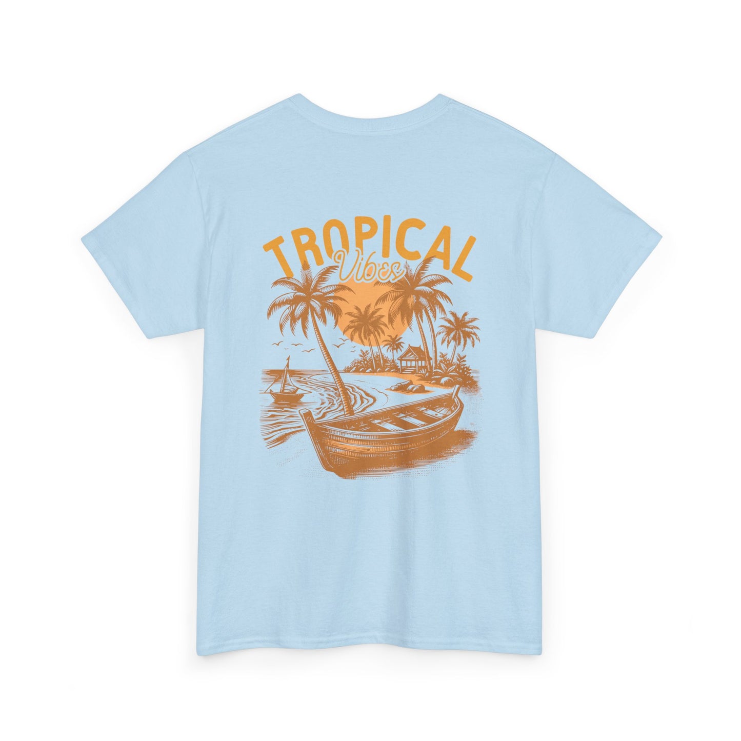 Tropical Vibes Vacation Beach Club Unisex Heavy Cotton Tee