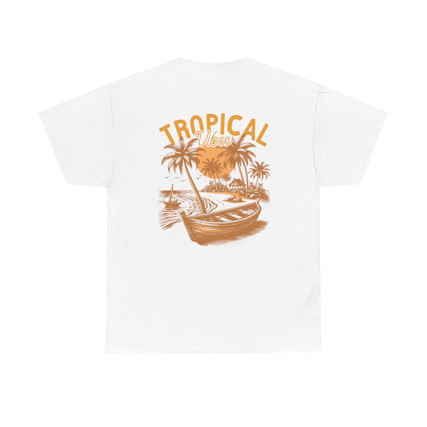 Tropical Vibes Vacation Beach Club Unisex Heavy Cotton Tee