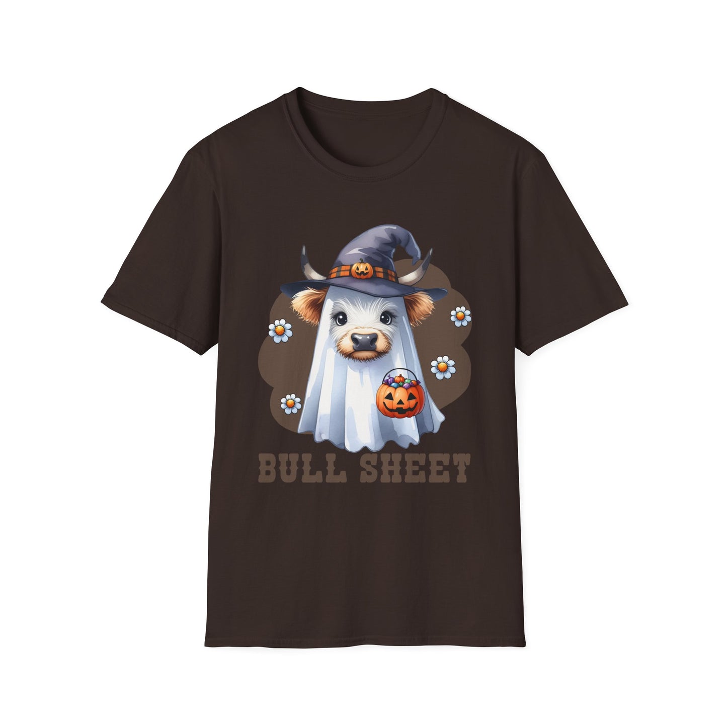 Funny Cow Halloween T-Shirt - "Bull Sheet" Unisex Softstyle Tee