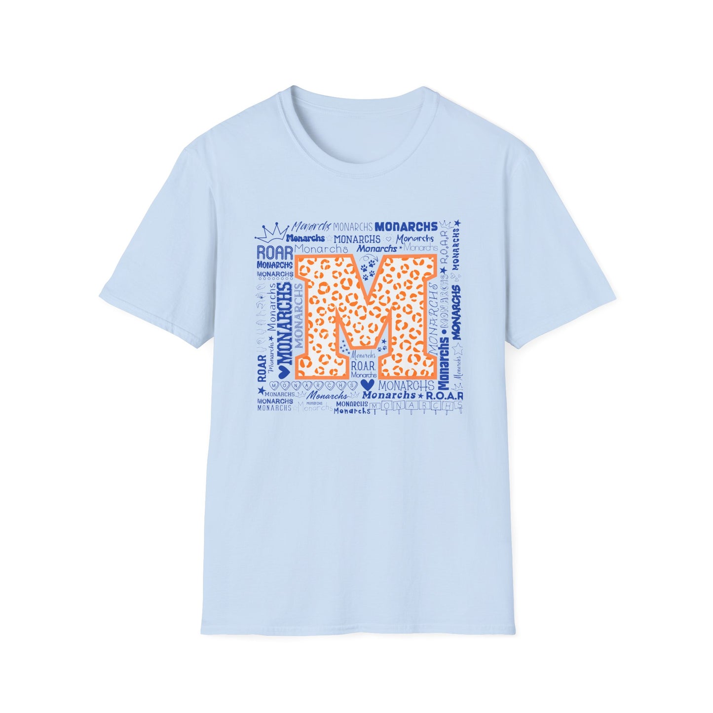 Orange Leopard M Monarchs Softstyle T-Shirt - Perfect for Team Spirit & Celebrations