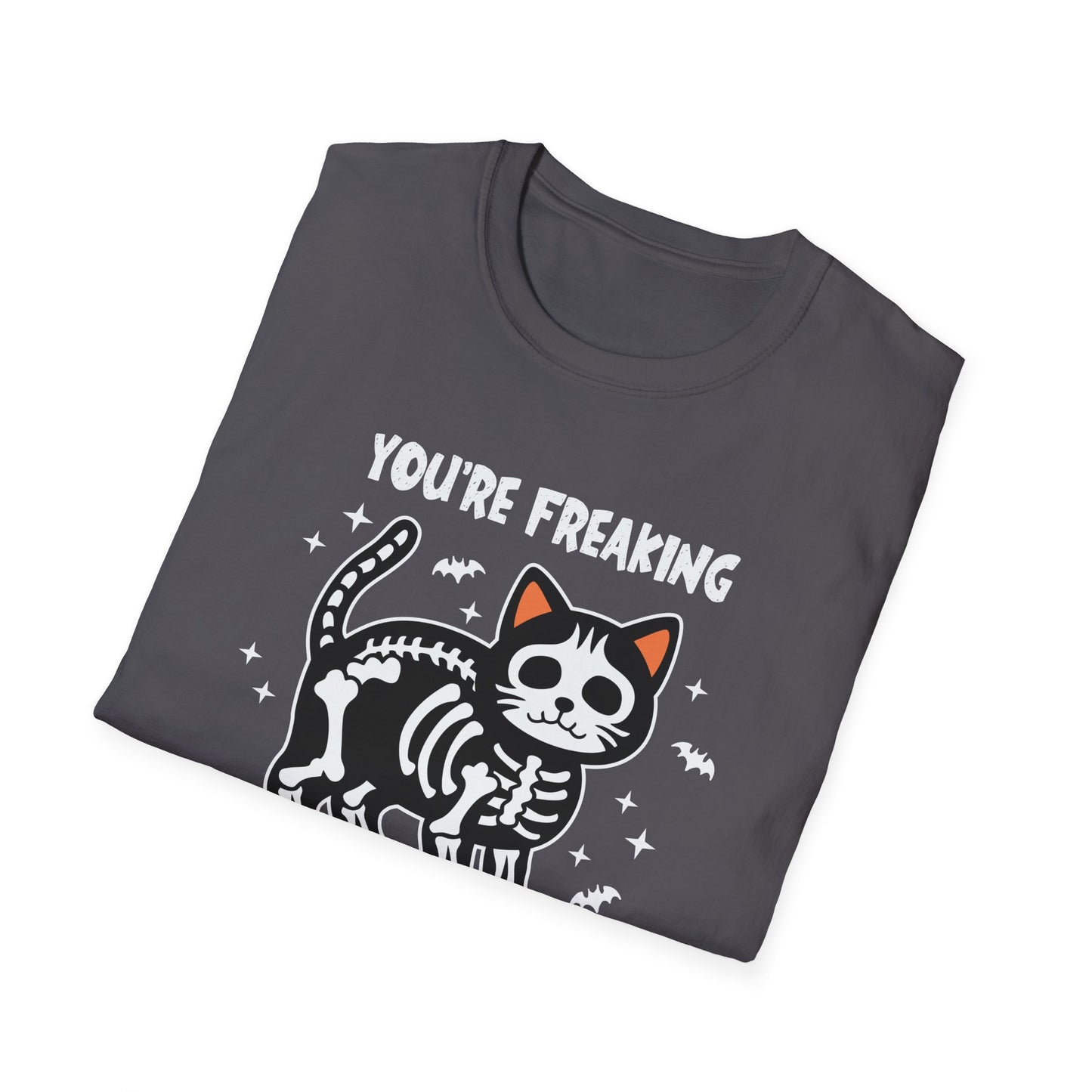 You're Freaking Meowt Skeleton Cat Unisex Softstyle Halloween T-Shirt