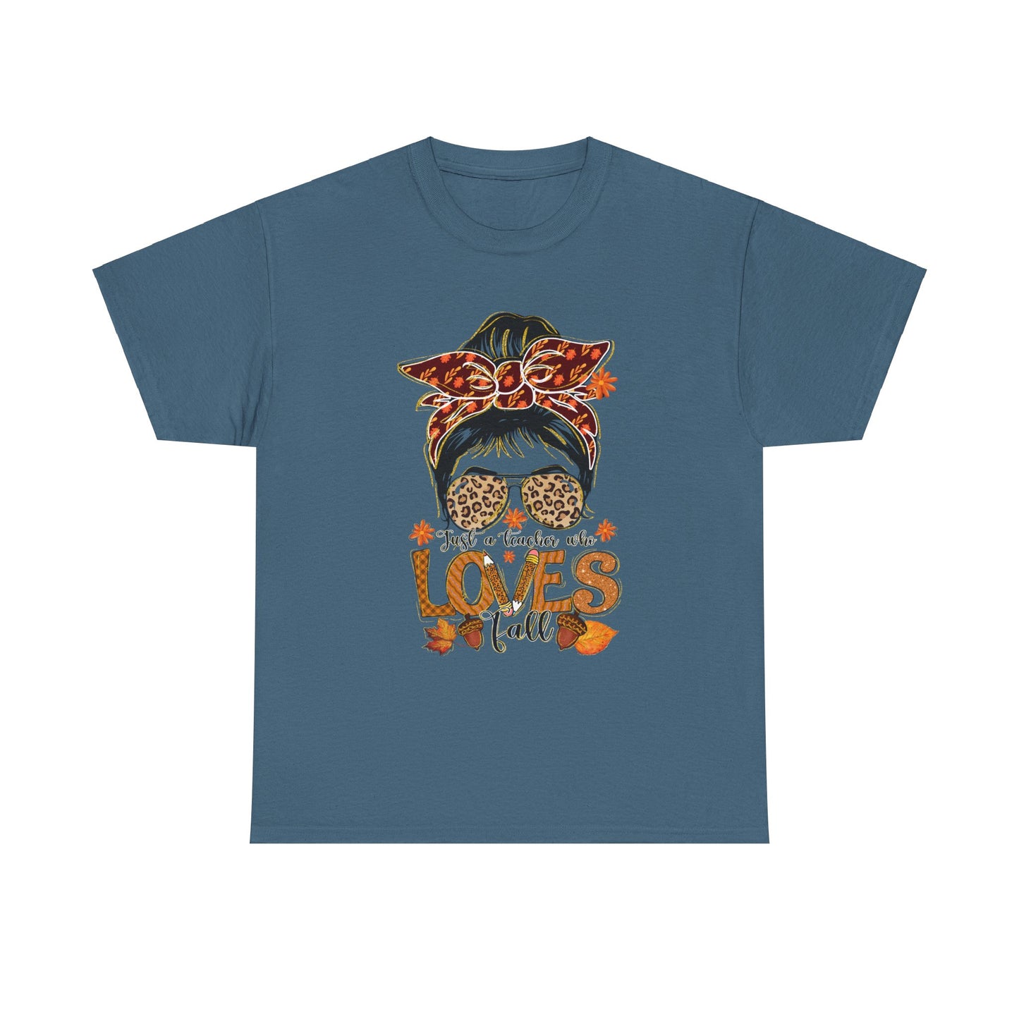 Fall Vibes Teacher Unisex Heavy Cotton Tee - "She Loves Fall" Design