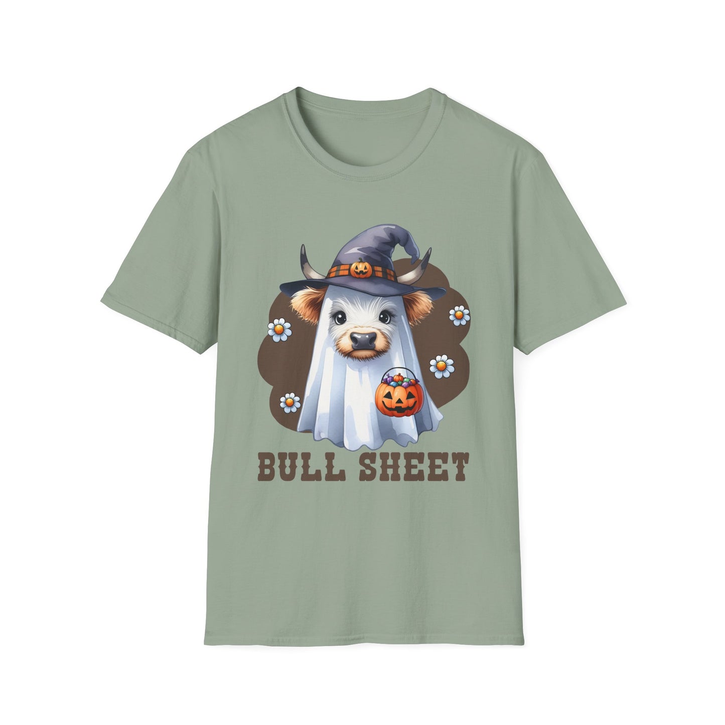Funny Cow Halloween T-Shirt - "Bull Sheet" Unisex Softstyle Tee