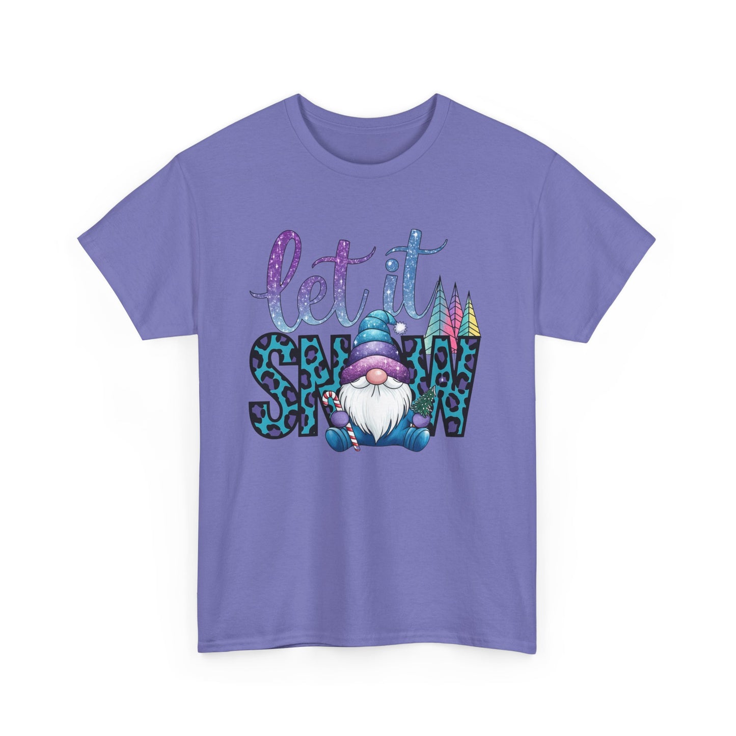 Let It Snow Unisex Heavy Cotton Tee - Fun Winter Holiday Gnome Design