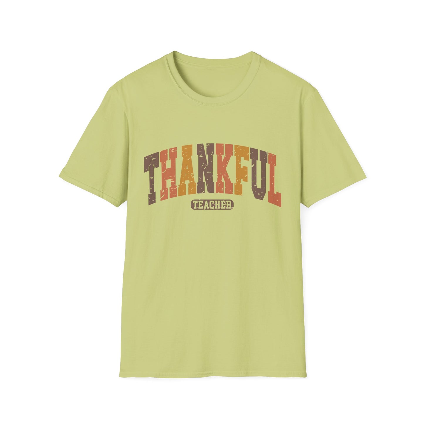 Thankful Teacher Unisex Softstyle Thanksgiving Teacher T-Shirt – Perfect for Educators and Appreciation Days