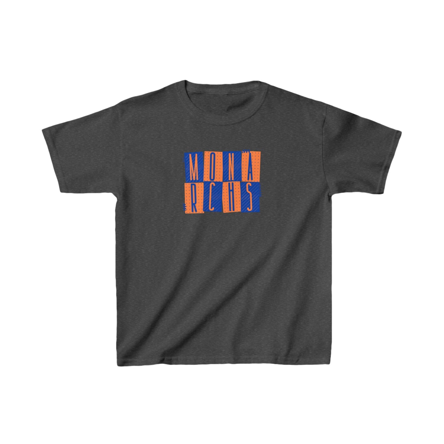 Kids Monarchs Squares Heavy Cotton Tee - Fun & Vibrant Youth Shirt