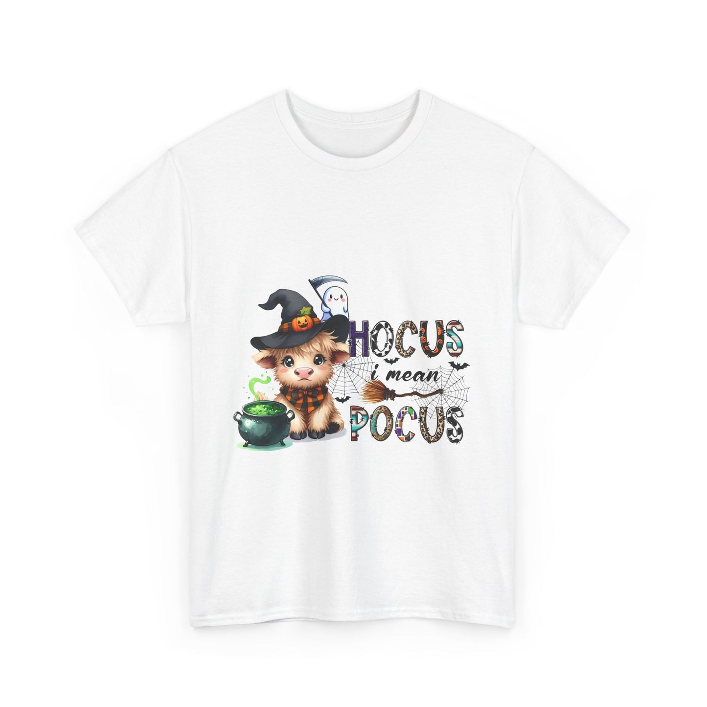 Hocus Pocus Cat Halloween Tee - Unisex Heavy Cotton Shirt