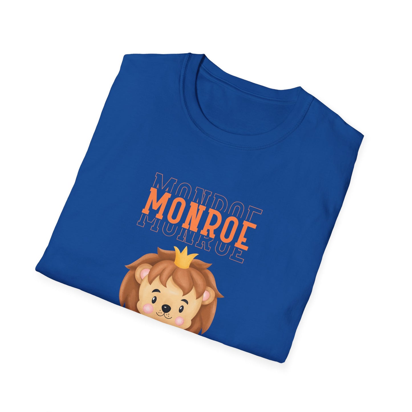 Triple Monroe Orange Lettering with Cute Lion King Unisex Adult Softstyle T-Shirt