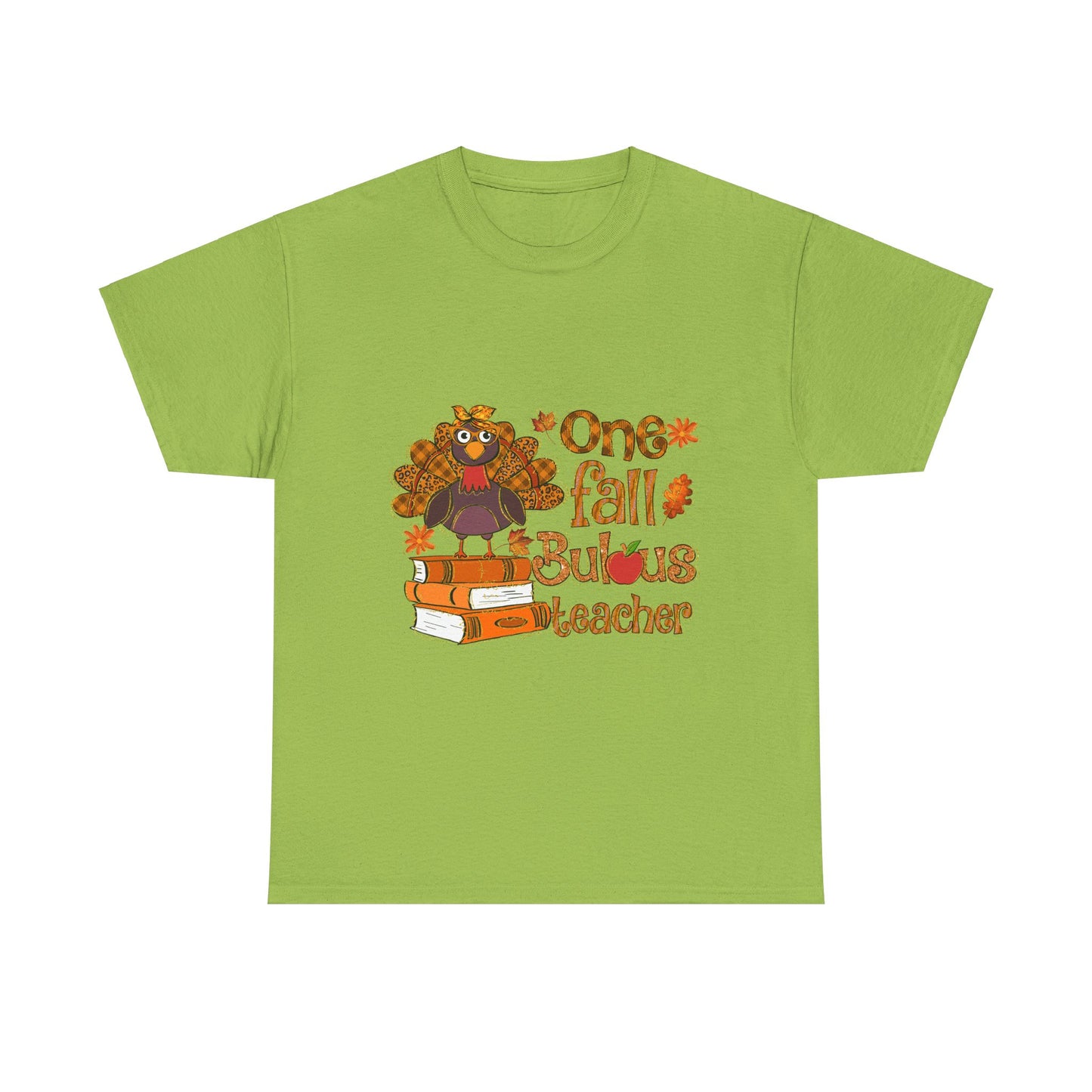 Fall Teacher Unisex Heavy Cotton Tee - 'One Fall -Bulous Teacher' Design