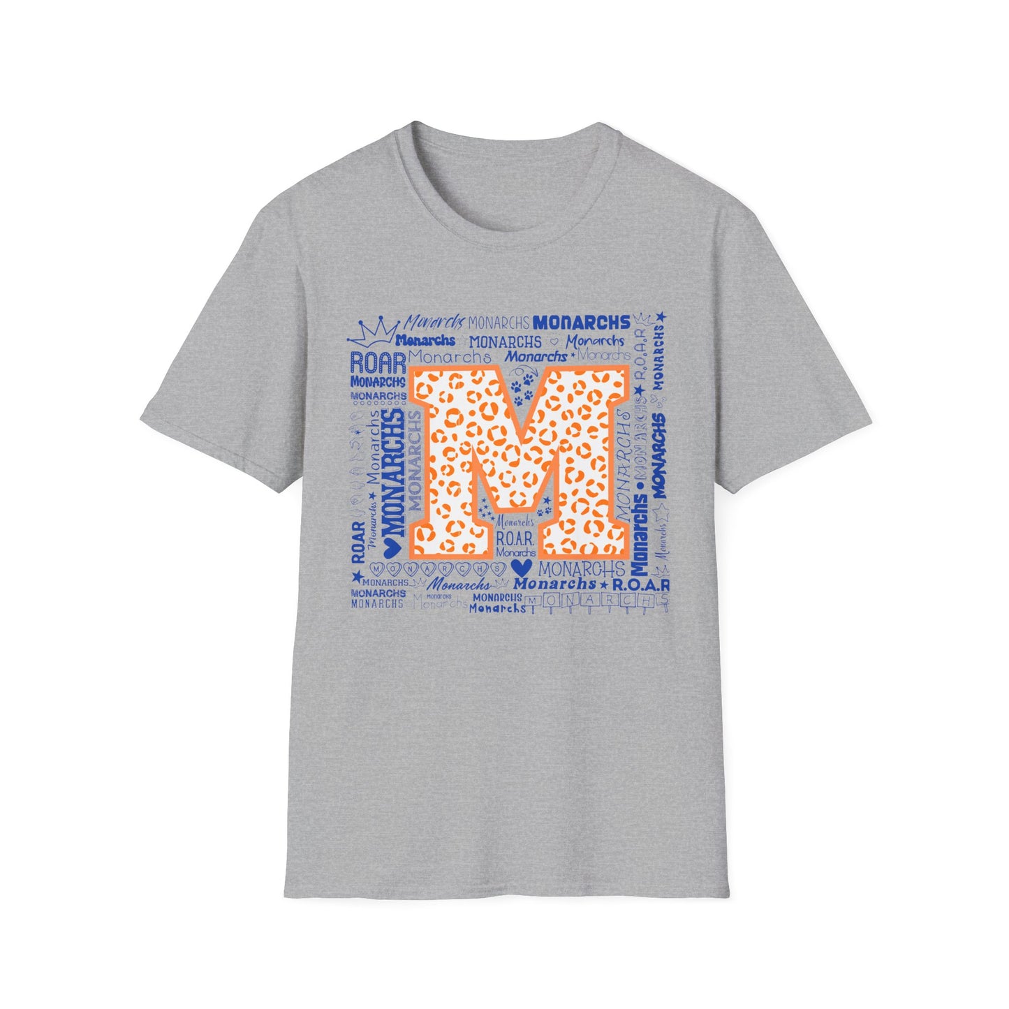 Orange Leopard M Monarchs Softstyle T-Shirt - Perfect for Team Spirit & Celebrations