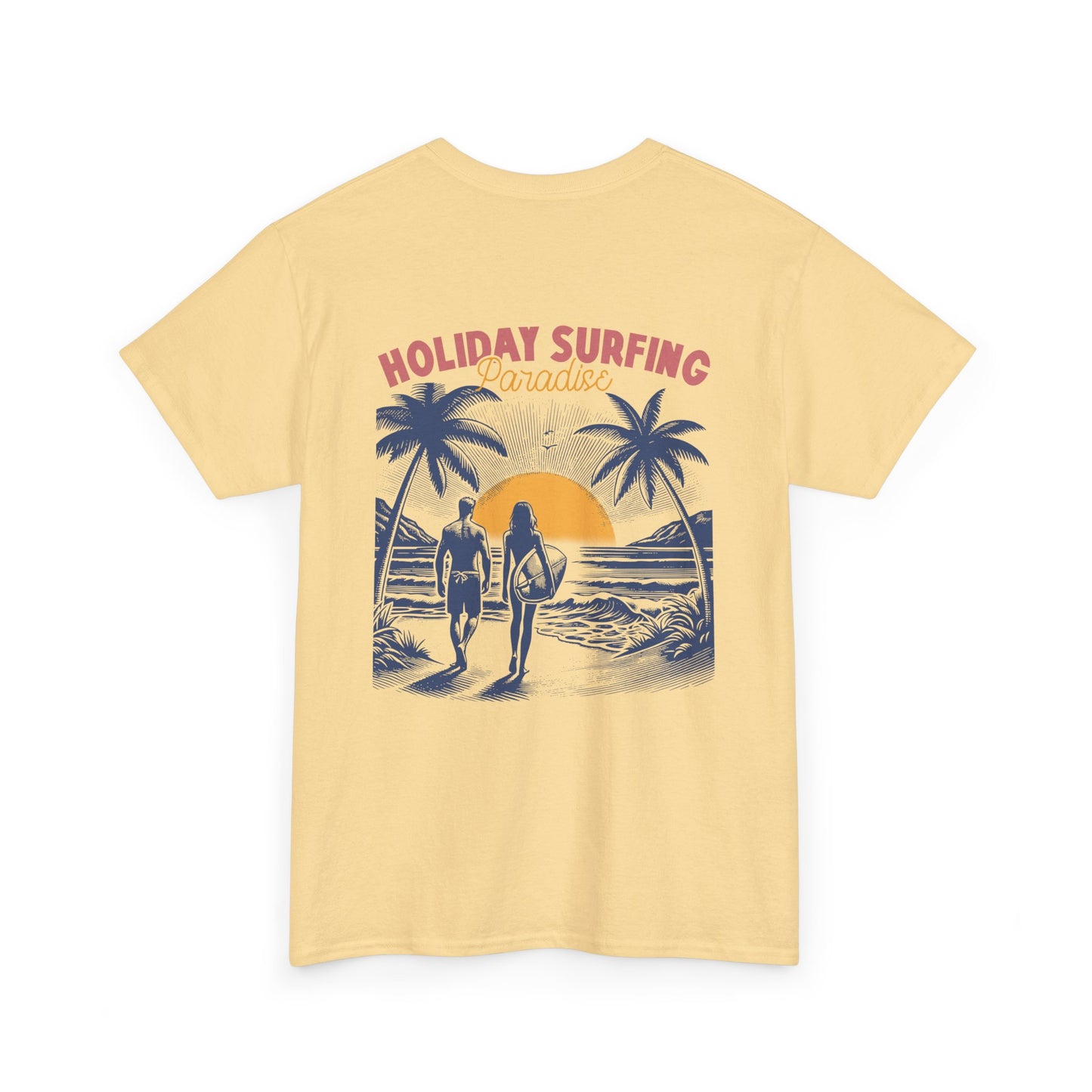 Holiday Surfing/Vacation Beach Club Vintage Surf/Summer Unisex Heavy Cotton Tee