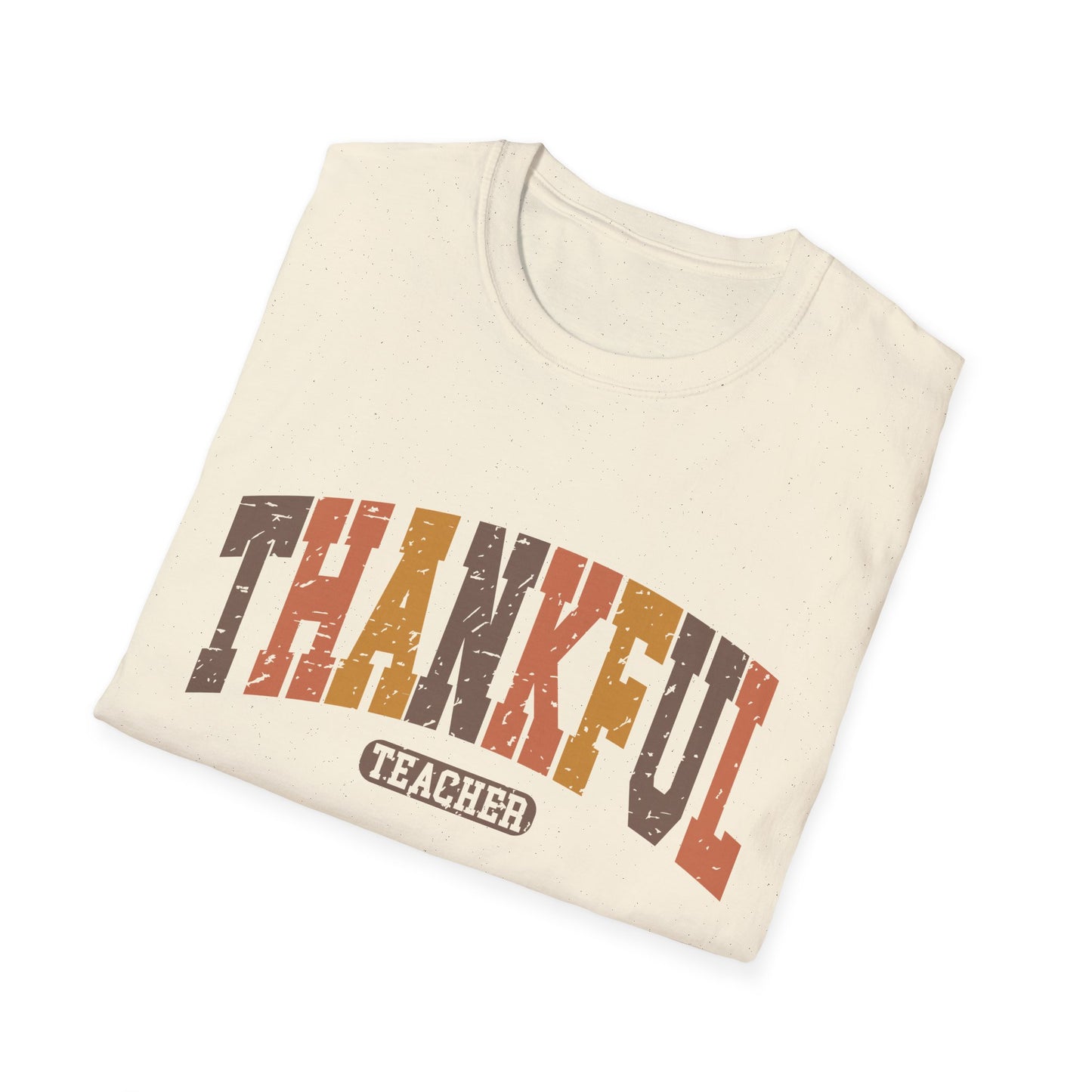 Thankful Teacher Unisex Softstyle Thanksgiving Teacher T-Shirt – Perfect for Educators and Appreciation Days