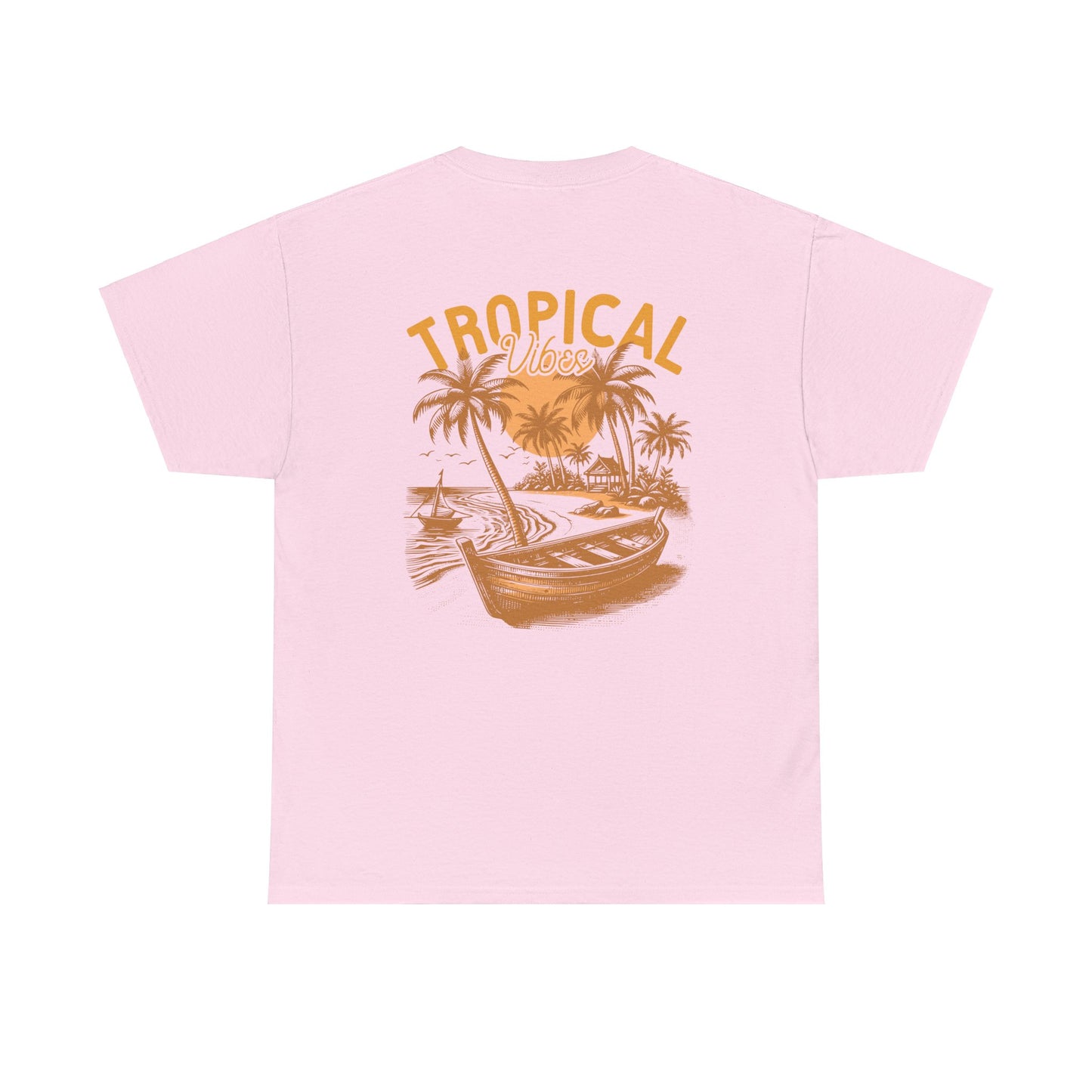 Tropical Vibes Vacation Beach Club Unisex Heavy Cotton Tee