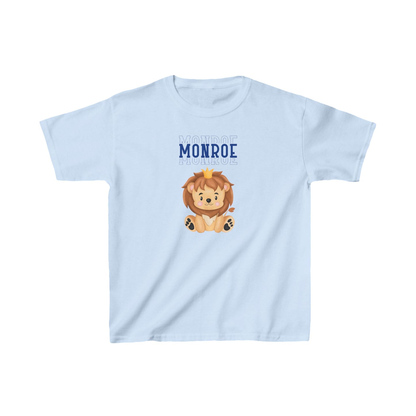 Kids Tee Lion Wearing Crown  Triple Blue Monroe