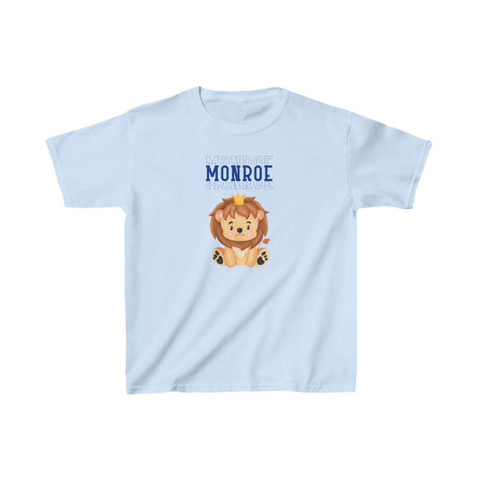 Kids Tee Lion Wearing Crown  Triple Blue Monroe