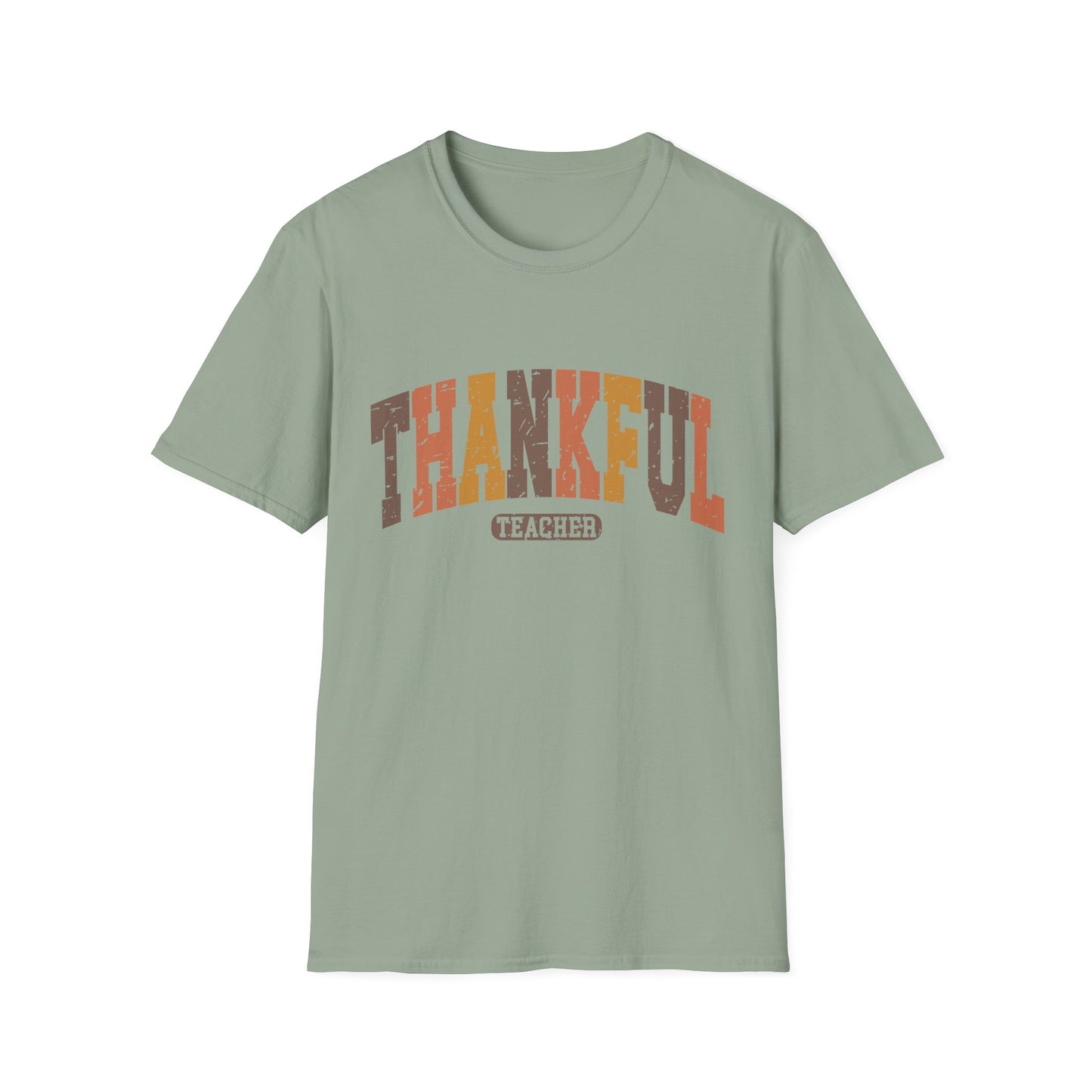 Thankful Teacher Unisex Softstyle Thanksgiving Teacher T-Shirt – Perfect for Educators and Appreciation Days