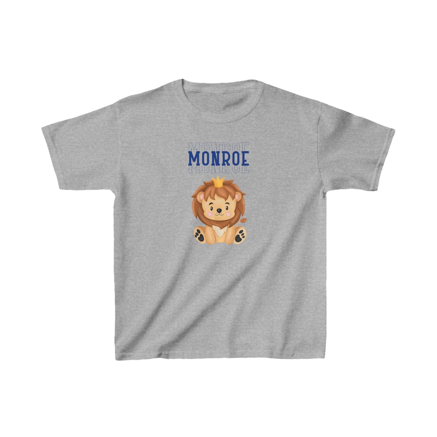 Kids Tee Lion Wearing Crown  Triple Blue Monroe