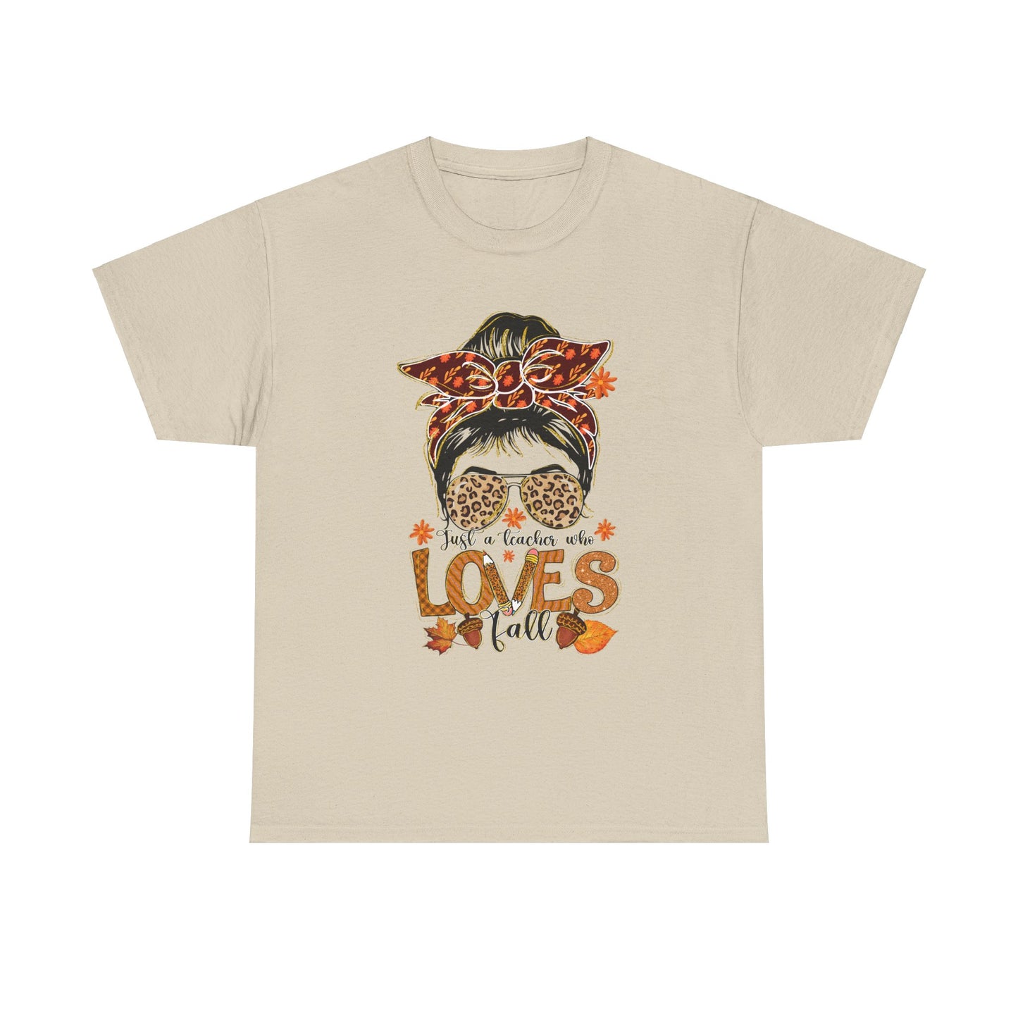 Fall Vibes Teacher Unisex Heavy Cotton Tee - "She Loves Fall" Design
