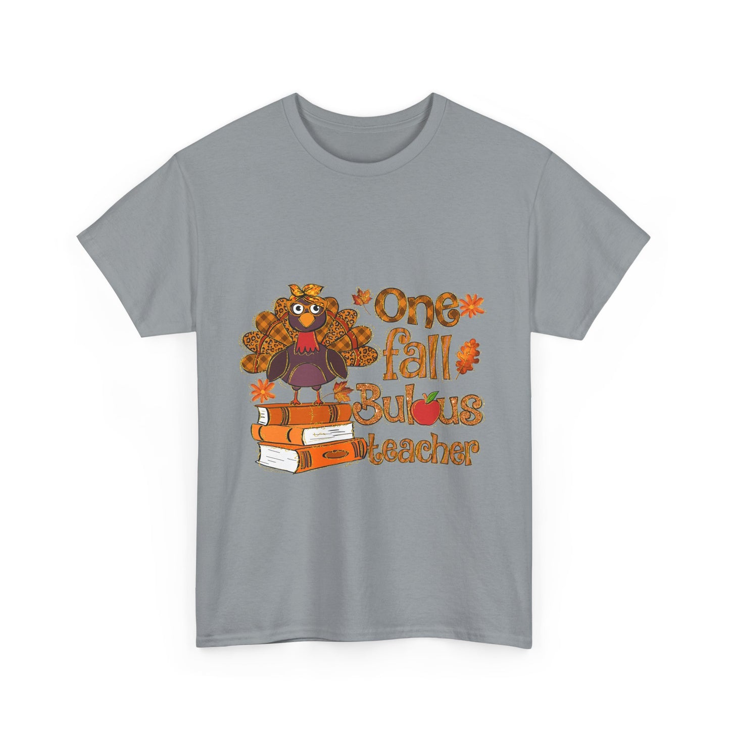Fall Teacher Unisex Heavy Cotton Tee - 'One Fall -Bulous Teacher' Design