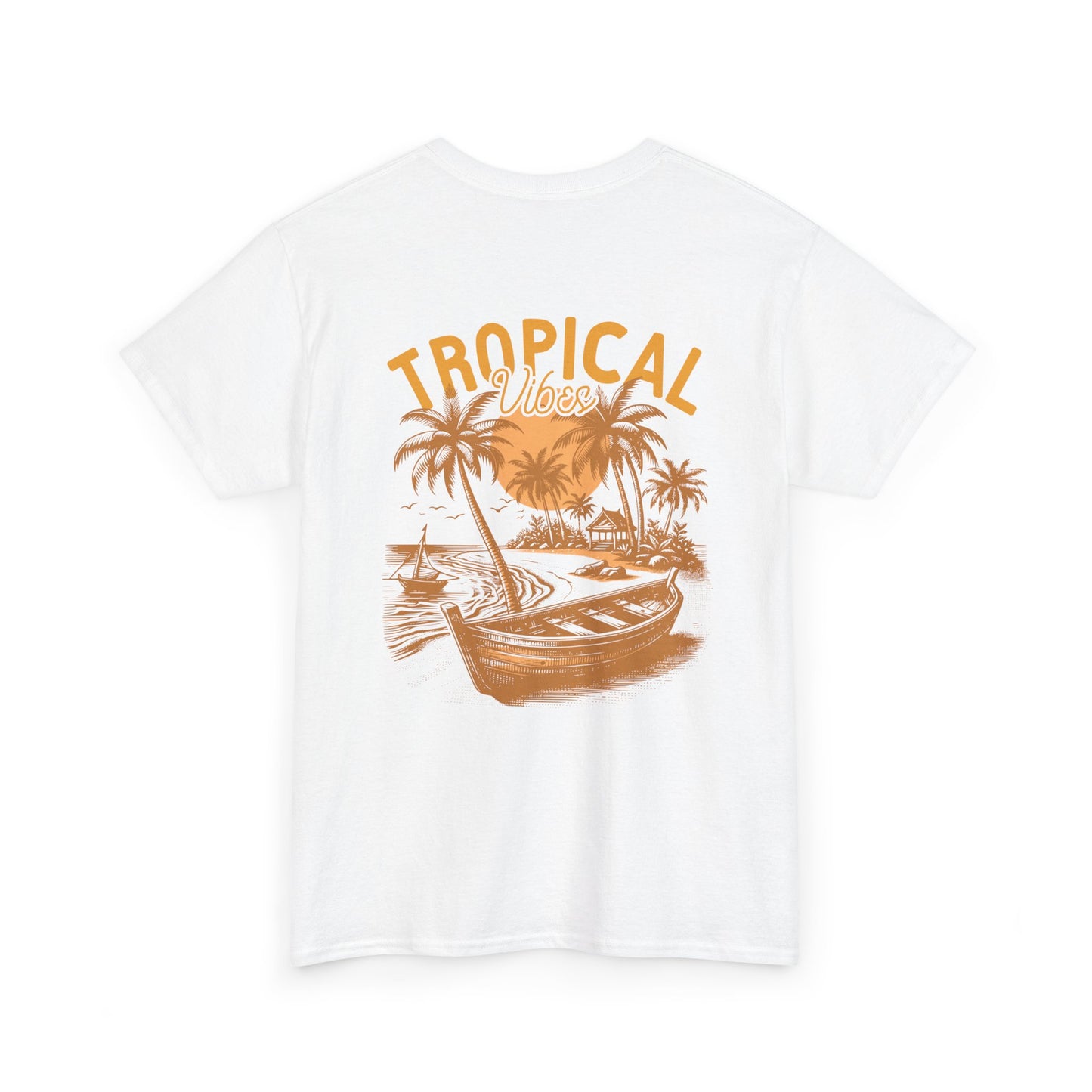 Tropical Vibes Vacation Beach Club Unisex Heavy Cotton Tee