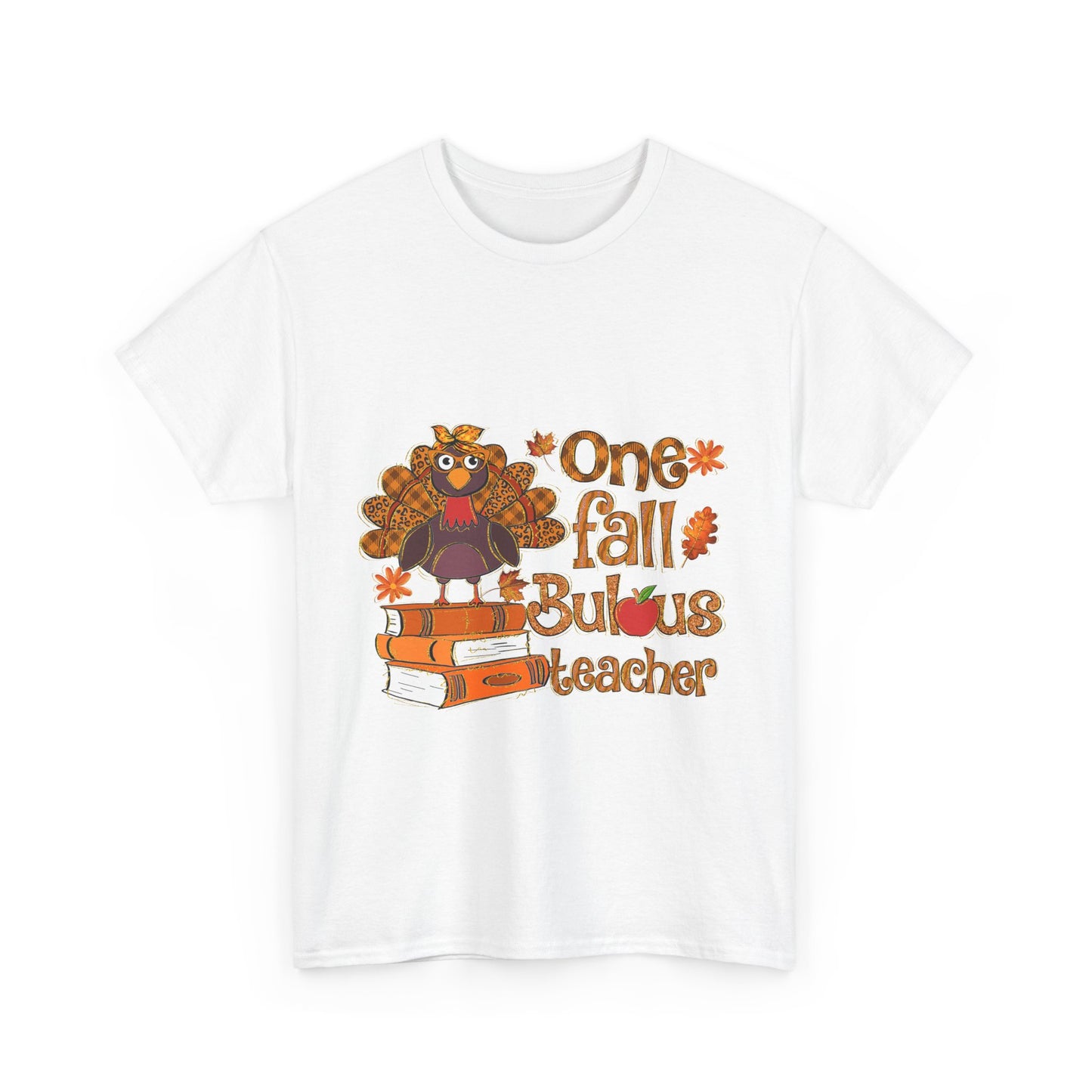 Fall Teacher Unisex Heavy Cotton Tee - 'One Fall -Bulous Teacher' Design