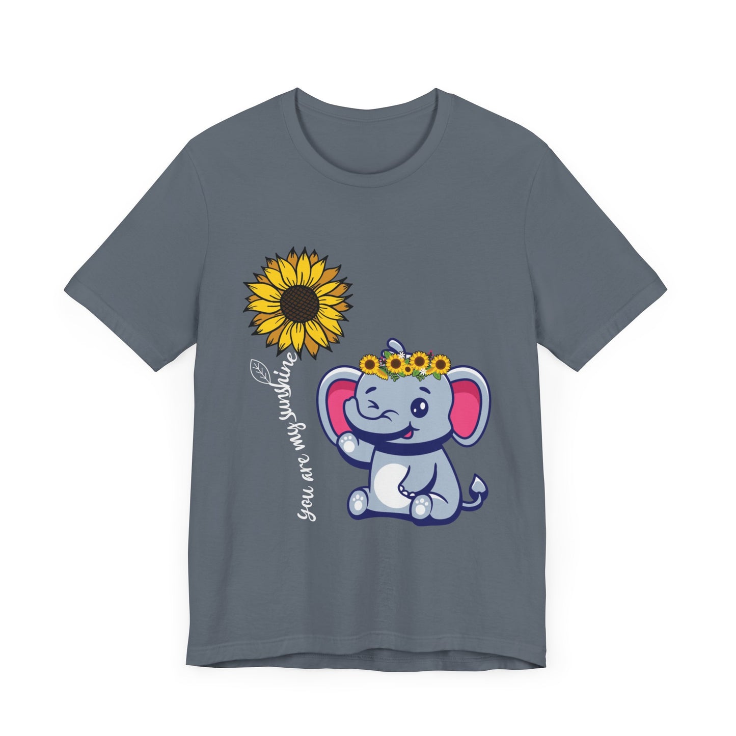 You are my sunshine Elephant/Sunflower Unisex Jersey Short Sleeve Tee