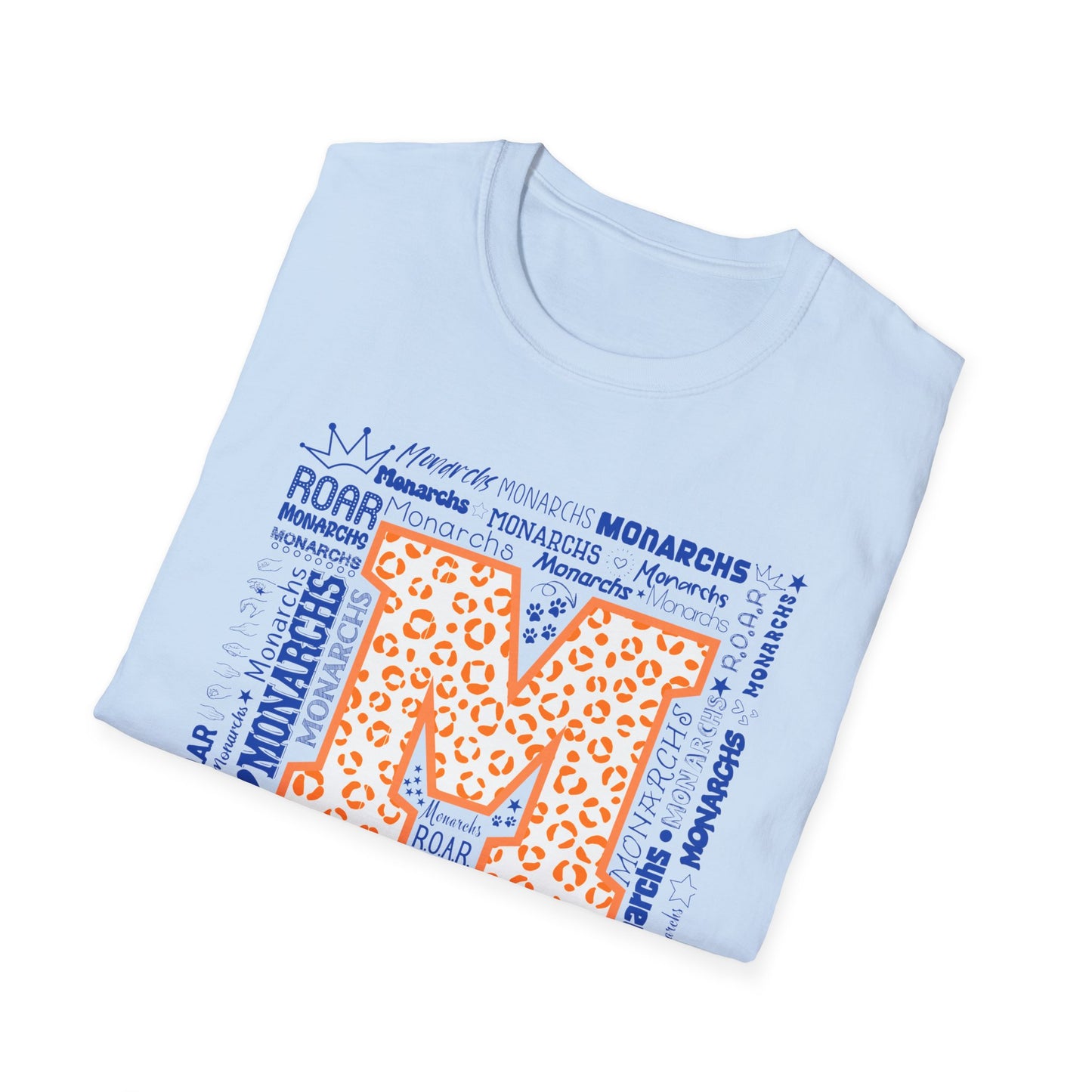 Orange Leopard M Monarchs Softstyle T-Shirt - Perfect for Team Spirit & Celebrations